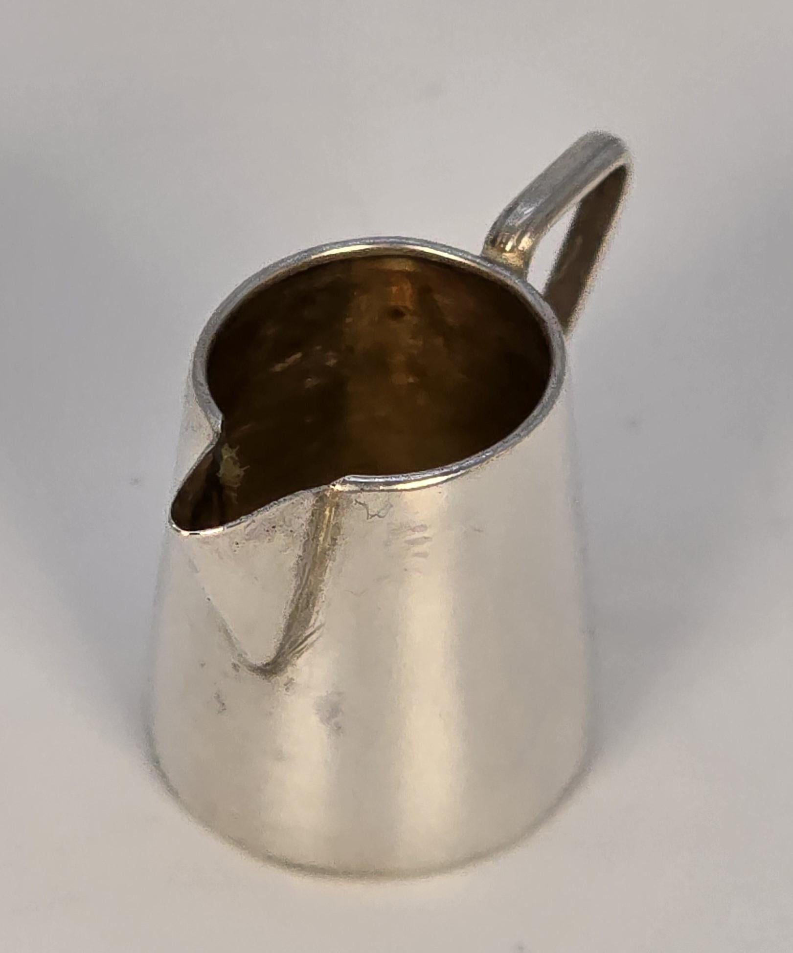 A solid silver miniature chocolate pot set, English made in 1905, Birmingham For Sale 6