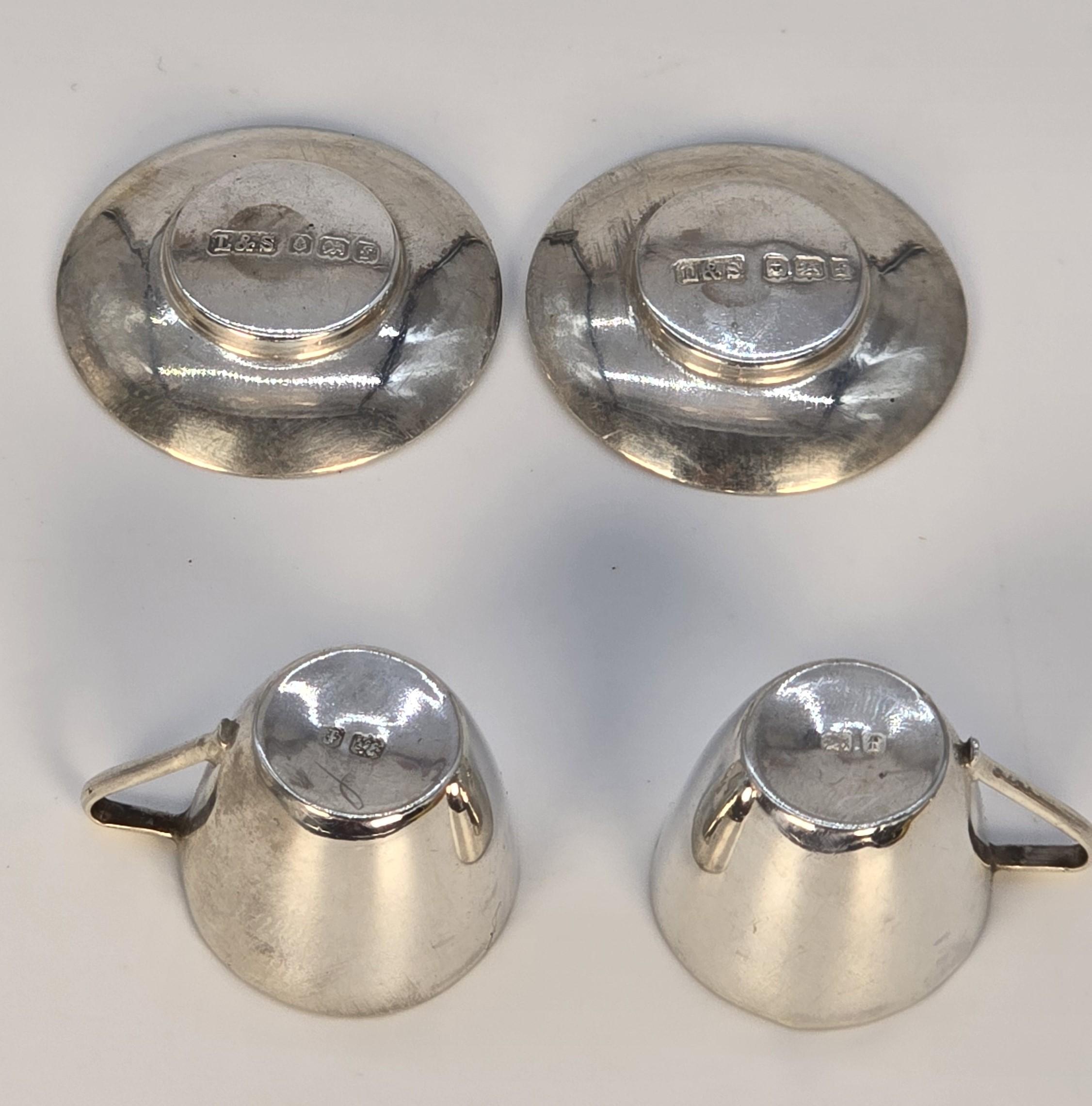 A solid silver miniature chocolate pot set, English made in 1905, Birmingham For Sale 10