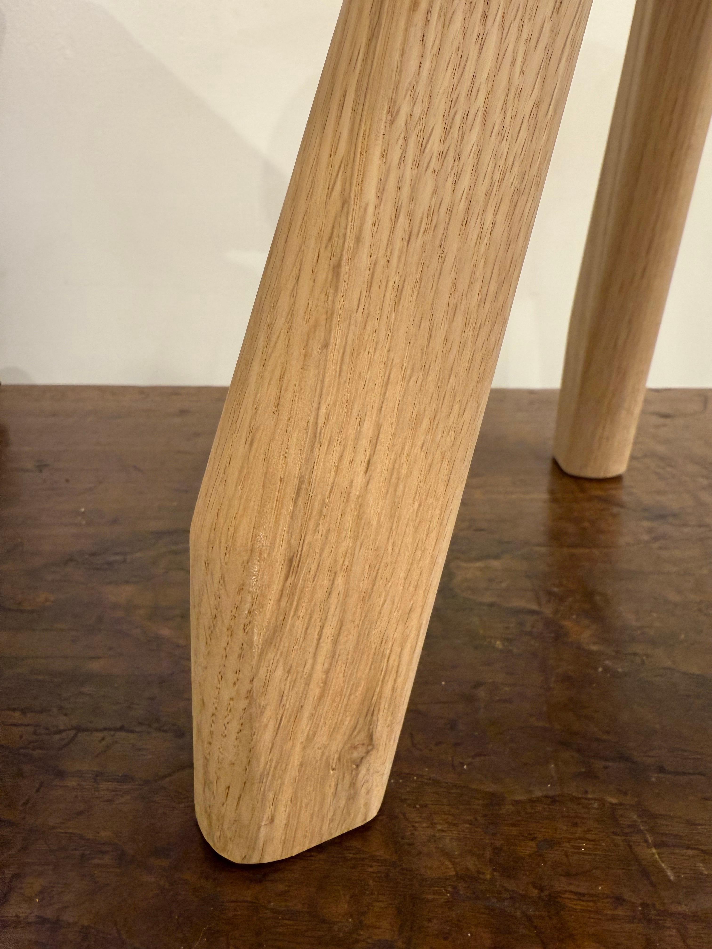 A Solid Wooden Oak Three Legged Stool For Sale 3
