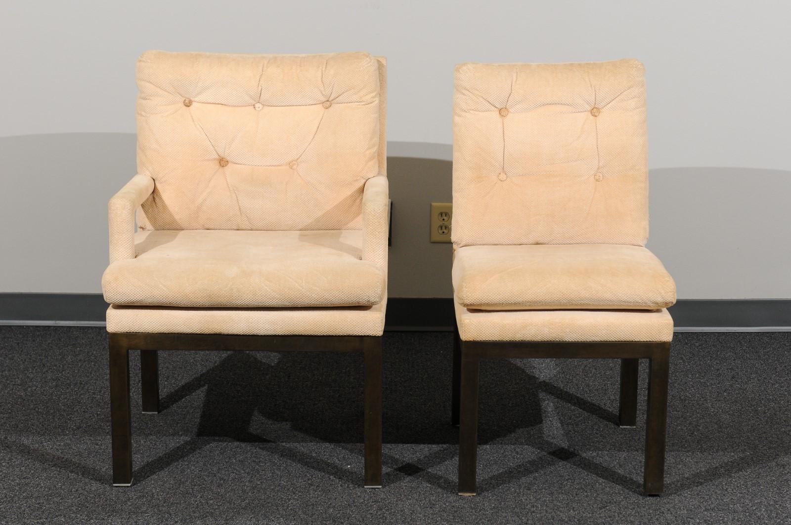 Sophisticated Set of 10 Brass Parsons Dining Chairs by John Stuart, circa 1968 6