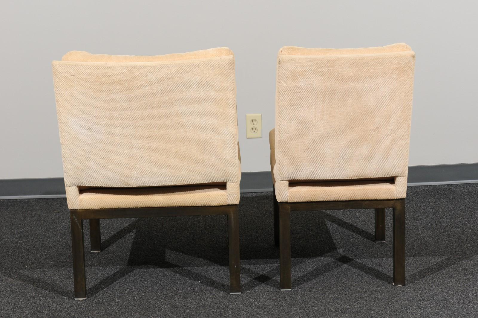 Sophisticated Set of 10 Brass Parsons Dining Chairs by John Stuart, circa 1968 2
