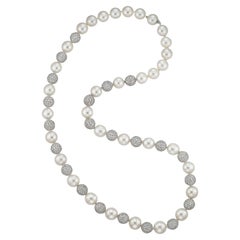 A South Sea Cultured Pearl And Diamond Necklace