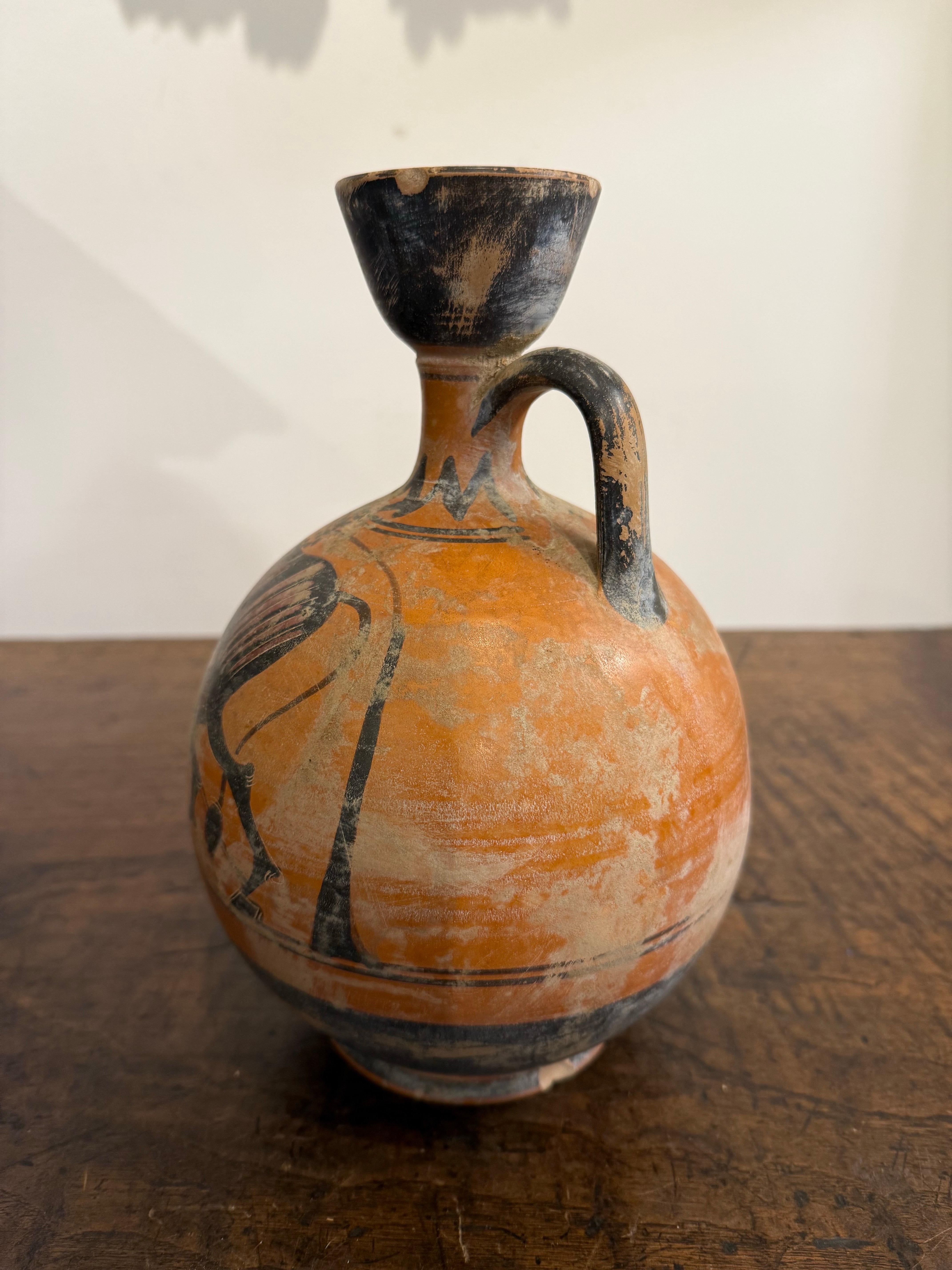 Eine Grand Tour im Stil der griechischen schwarzen Figur  Hockender Lekythos, 19. Jahrhundert (Griechisch) im Angebot
