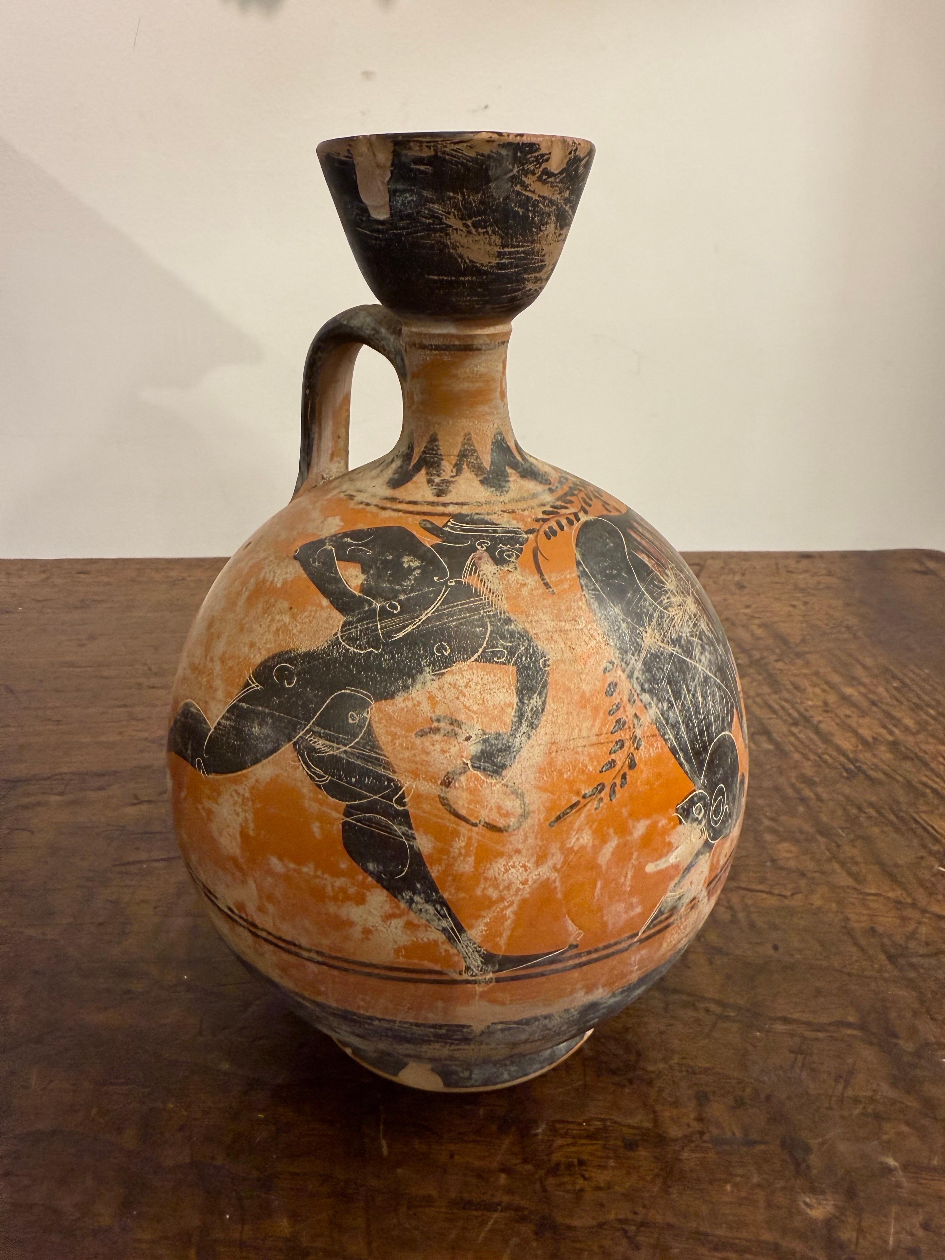 Eine Grand Tour im Stil der griechischen schwarzen Figur  Hockender Lekythos, 19. Jahrhundert im Angebot 1
