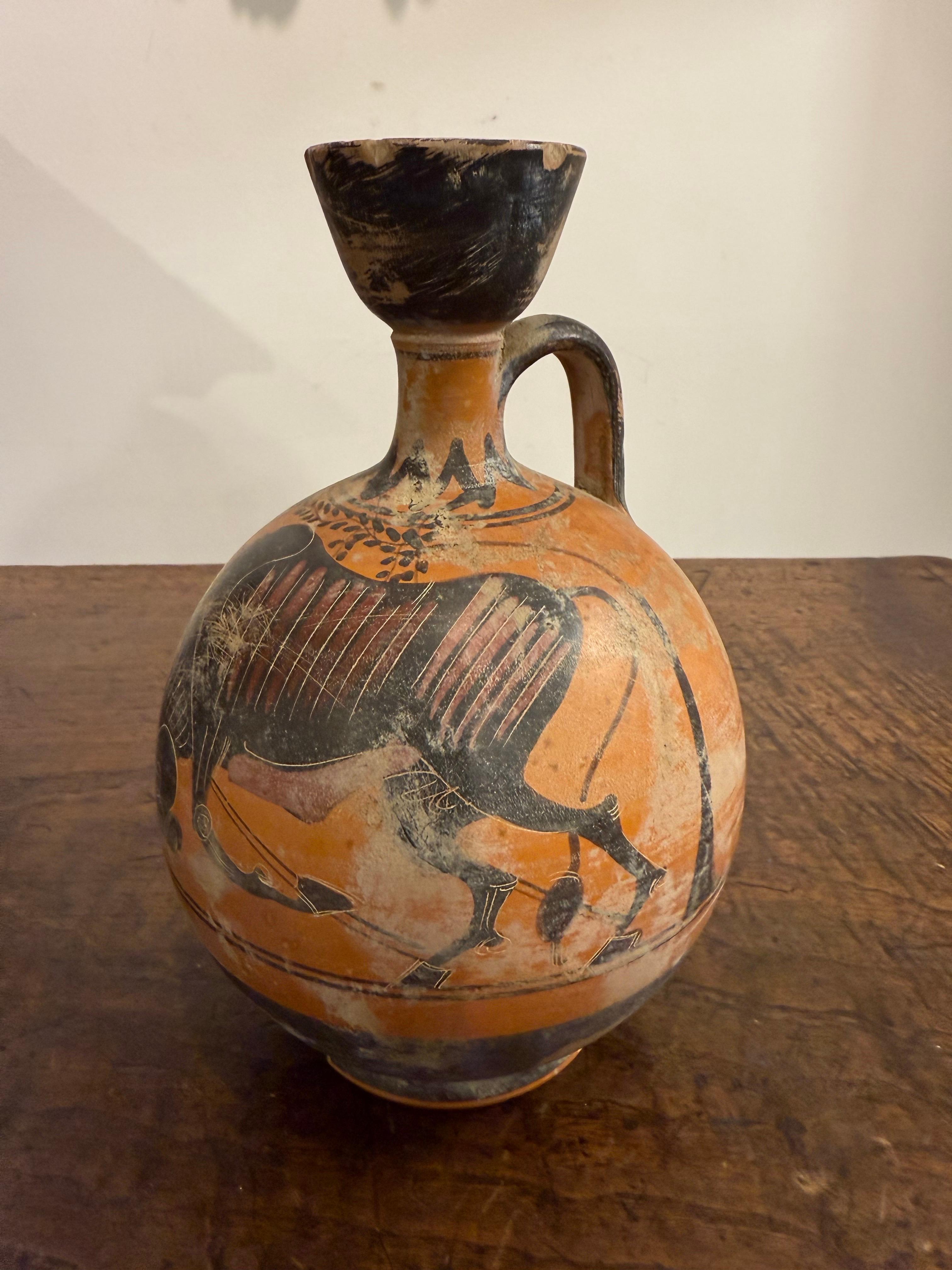 Eine Grand Tour im Stil der griechischen schwarzen Figur  Hockender Lekythos, 19. Jahrhundert im Angebot 3