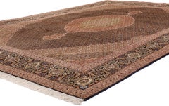 La corte di un sovrano: Capolavoro persiano d'epoca Mahi Tabriz di raffinata opulenza