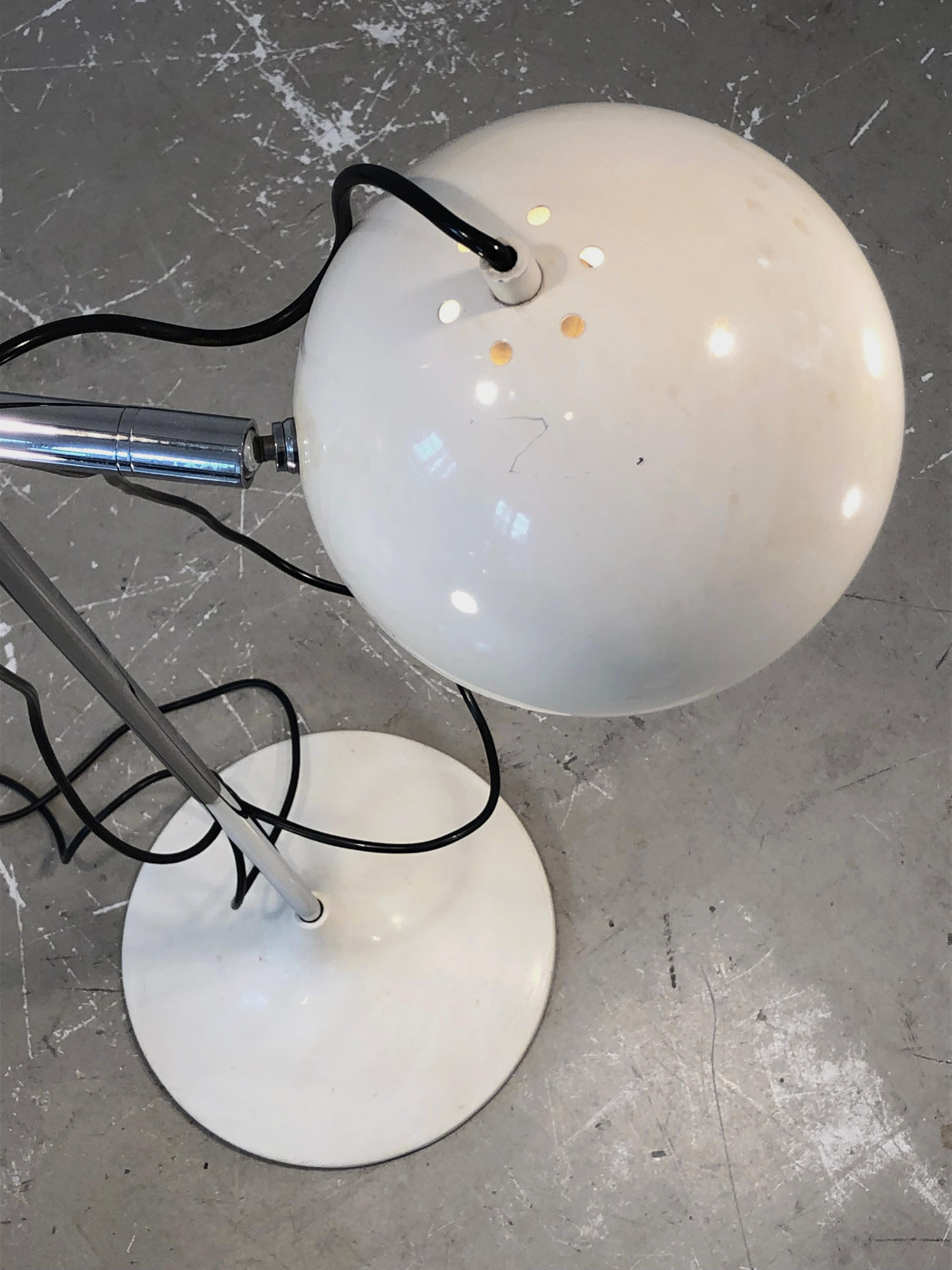 LÁMPARA DE PISO DE 2 LUCES DE LA ERA ESPACIAL Estilo ETIENNE FERMIGIER, Francia 1970 en venta 3
