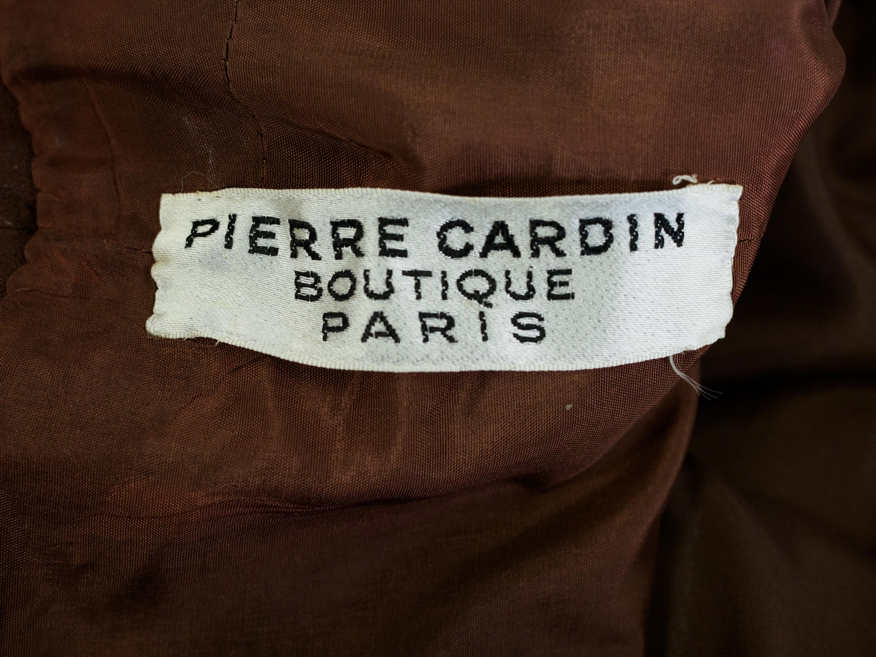 Pierre Cardin - Robe en jersey chocolat de l'ère spatiale, circa 1970/1975 Pour femmes en vente