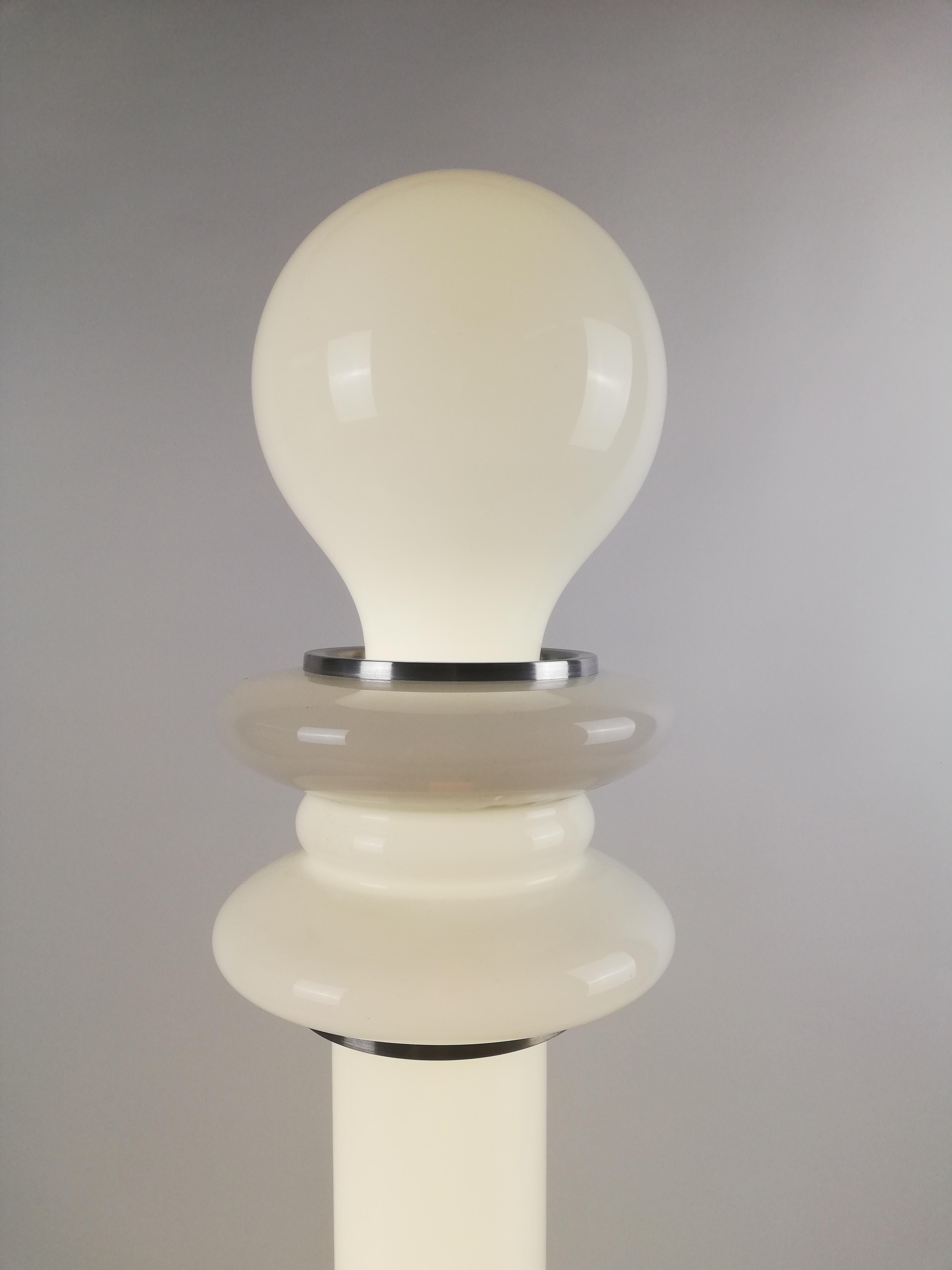 Space Age White Opaline Floor Lamp in the Style of Carlo Nason, Italy, 1970s For Sale 9
