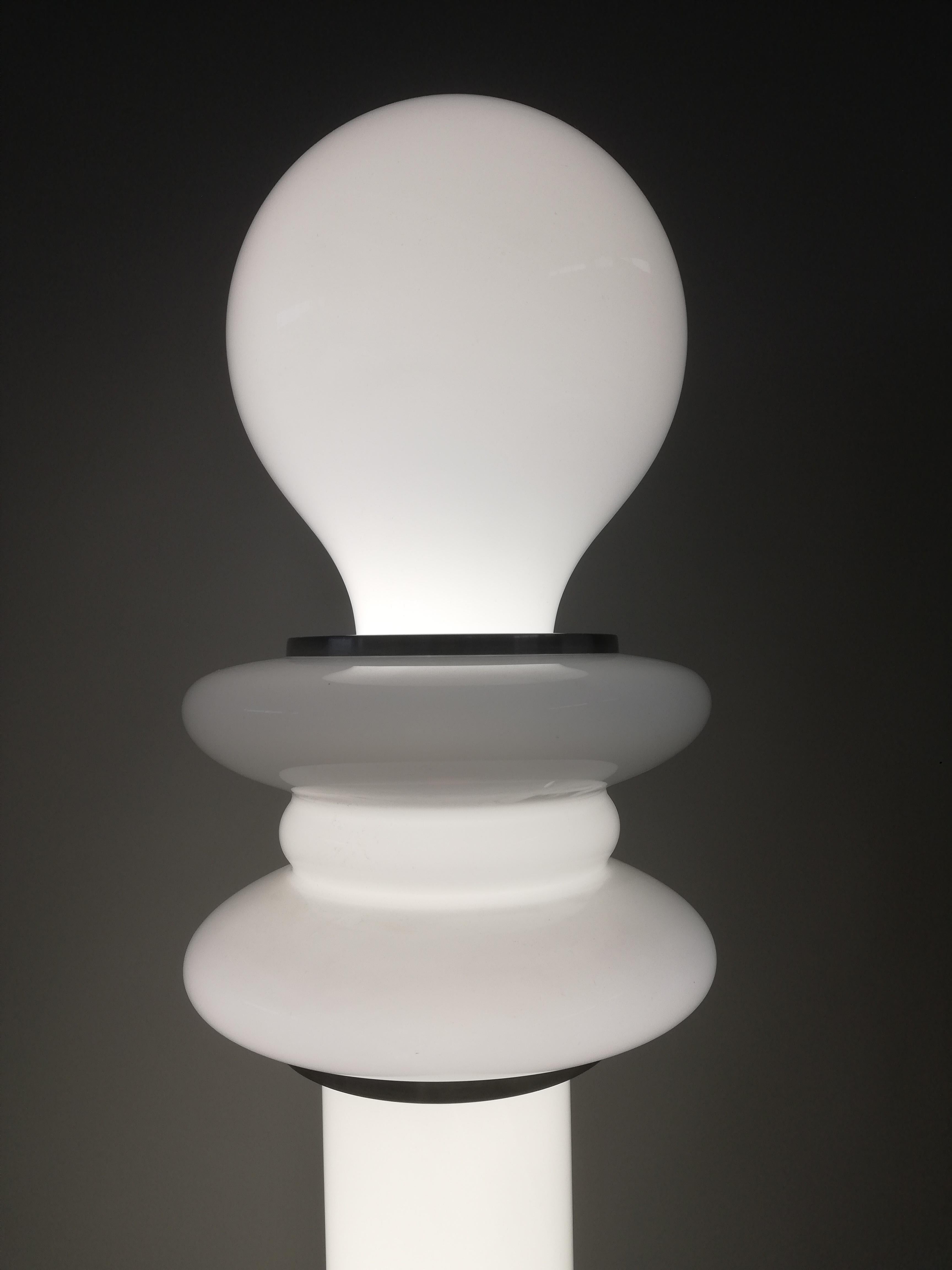 Space Age White Opaline Floor Lamp in the Style of Carlo Nason, Italy, 1970s For Sale 12