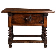 Antique A Spanish 17th Century Style Walnut Side Table, 18th Century