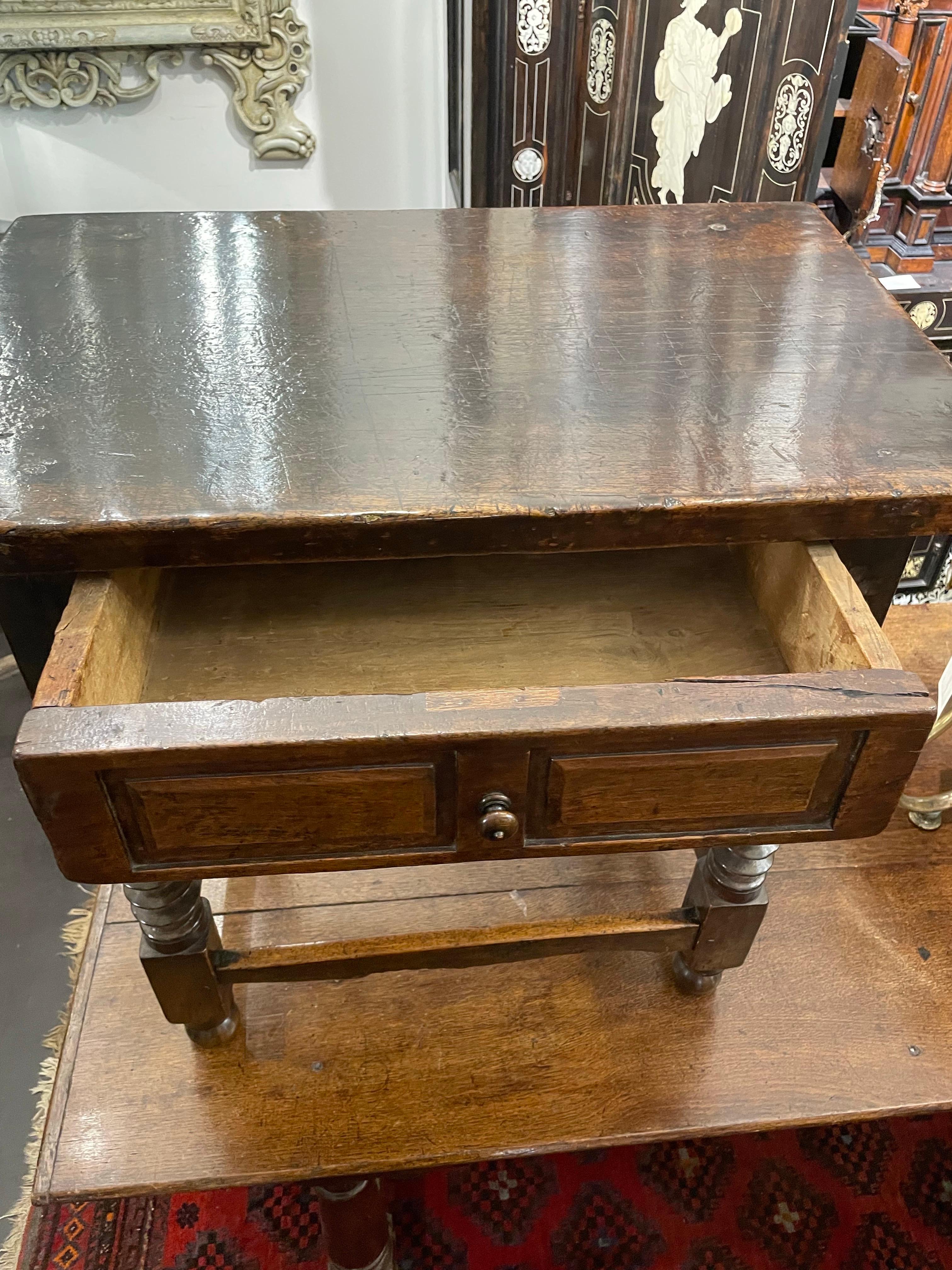 A Spanish 17th Century Style Walnut Side Table, 19th Century For Sale 6