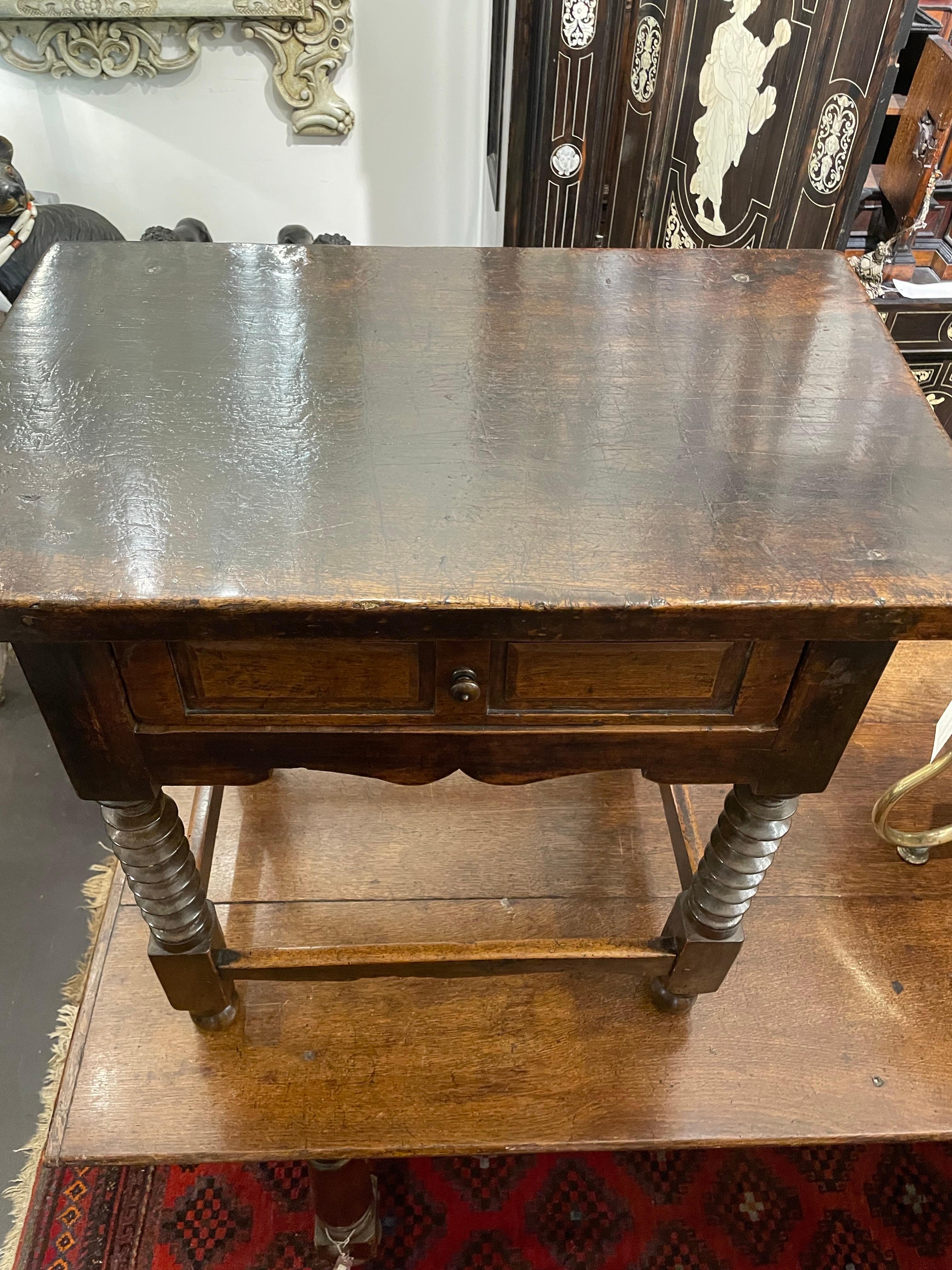 A Spanish 17th Century Style Walnut Side Table, 19th Century For Sale 5