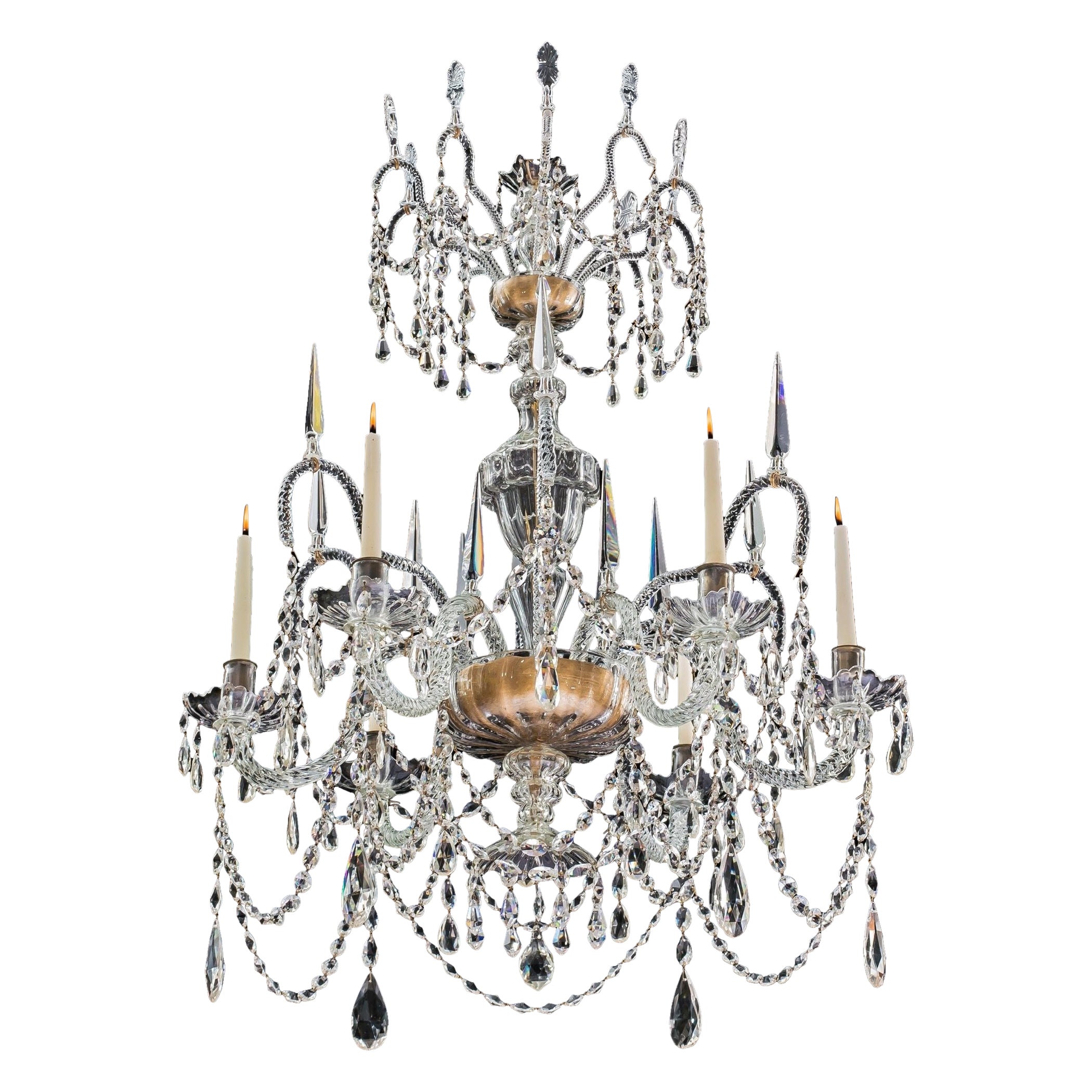 A Spanish 18th Century Chandelier at Attributed To The Real Fabrica De La Granja For Sale