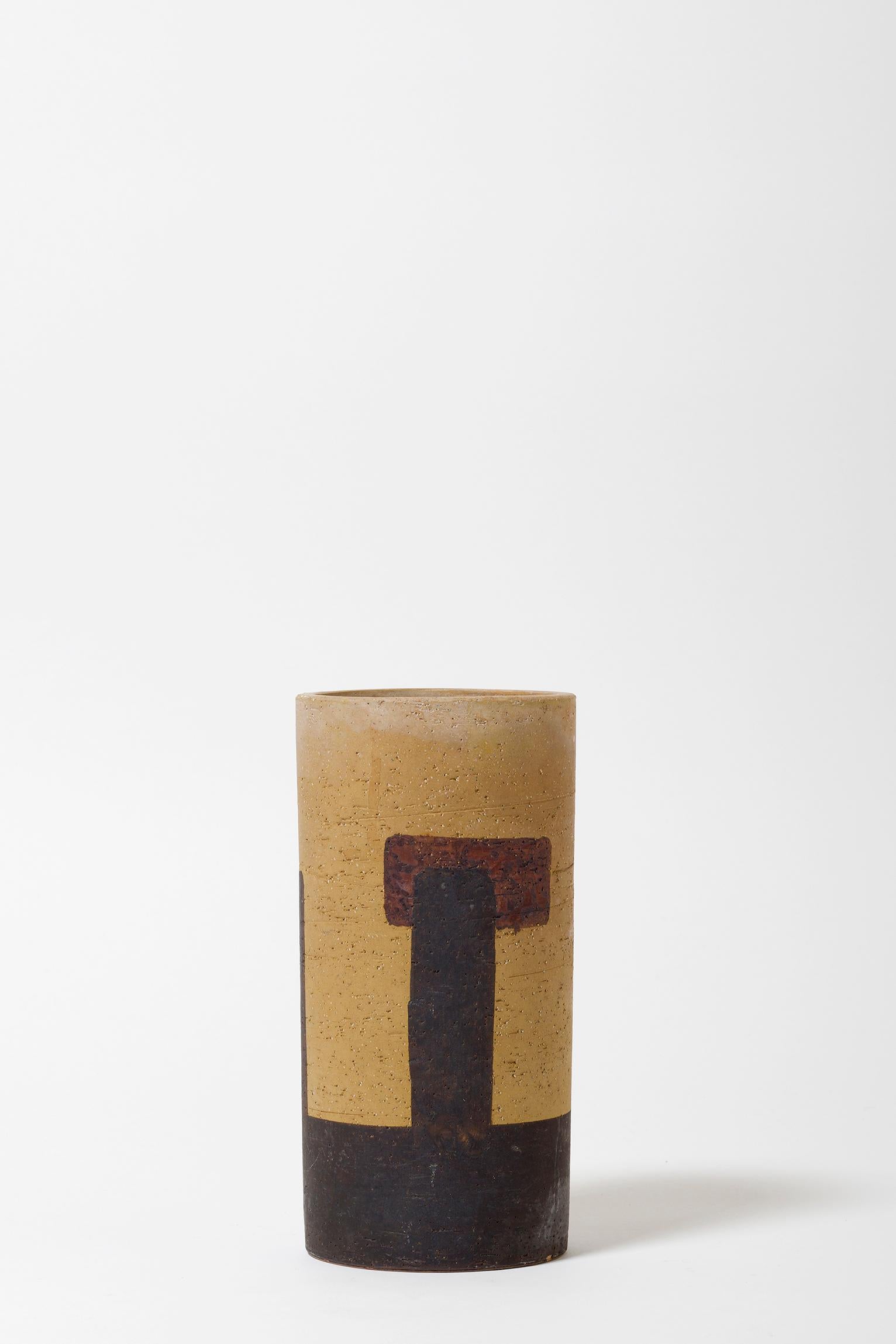 A polychrome ceramic rouleau vase
Spain, circa 1950.
