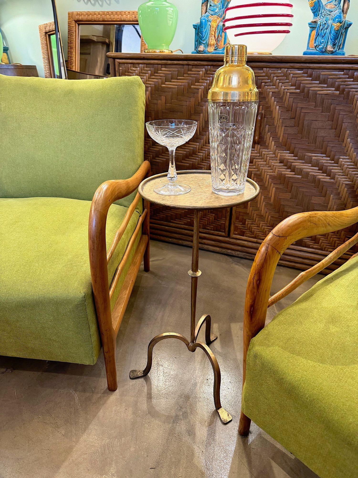 Table à martini espagnole en fer forgé doré des années 1950 Bon état à London, GB