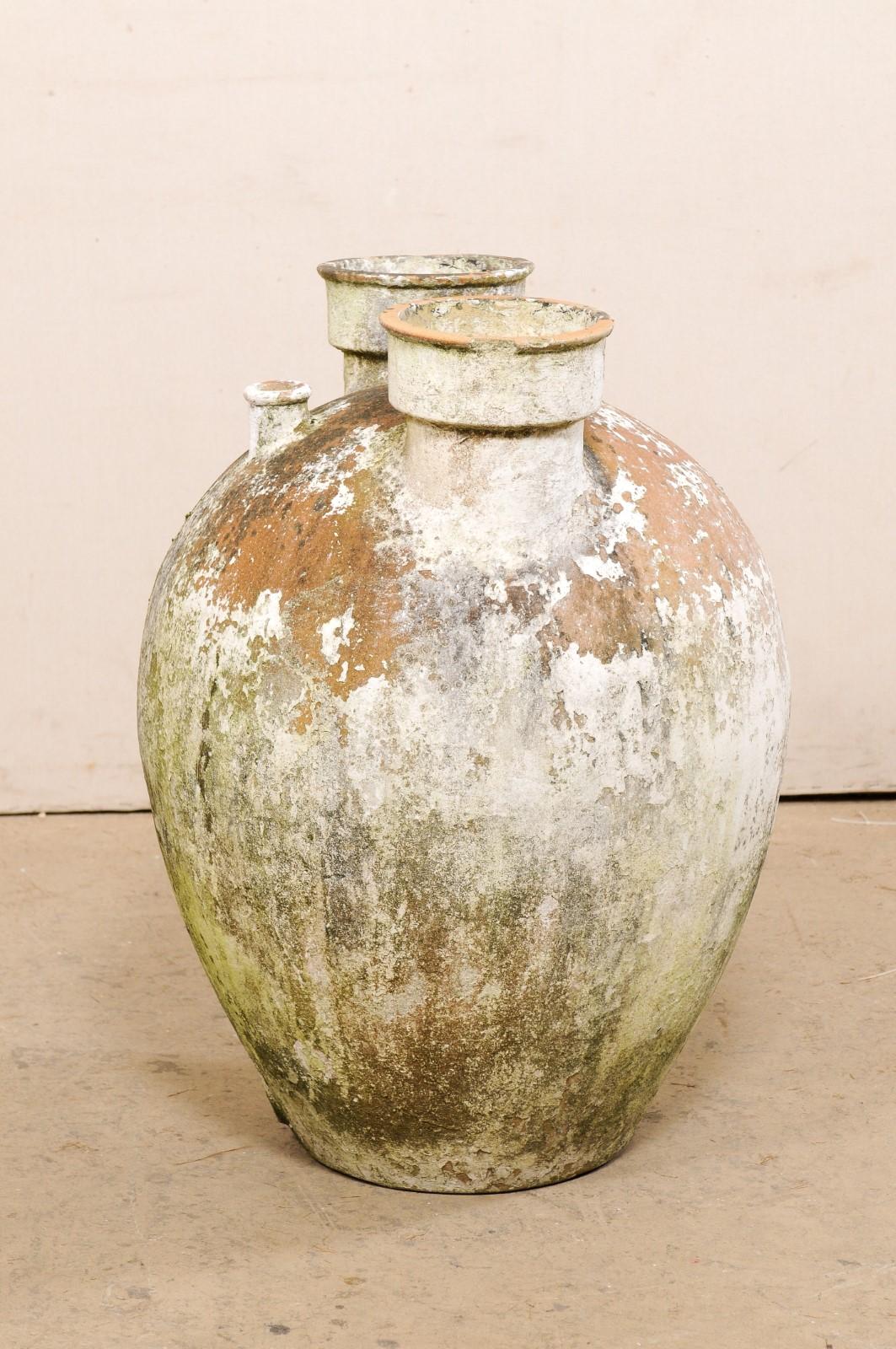 Spanish Antique Large Size Clay Vessel with Fabulous Patina For Sale 4