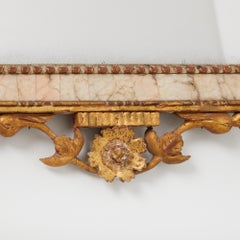 Spanish Bilbao Mirror with Gilt Wood and Marble Frame