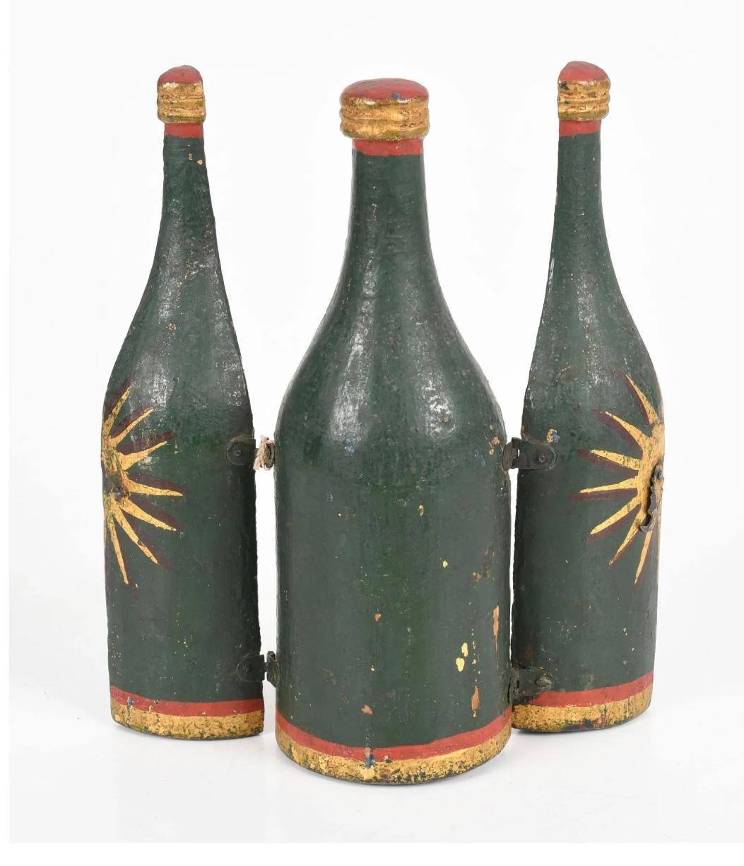 19th Century Spanish Colonial Bottle Form Triptych