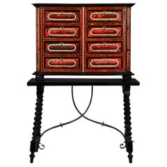 A Spanish Early 19th Century Tortoiseshell Cabinet on Stand