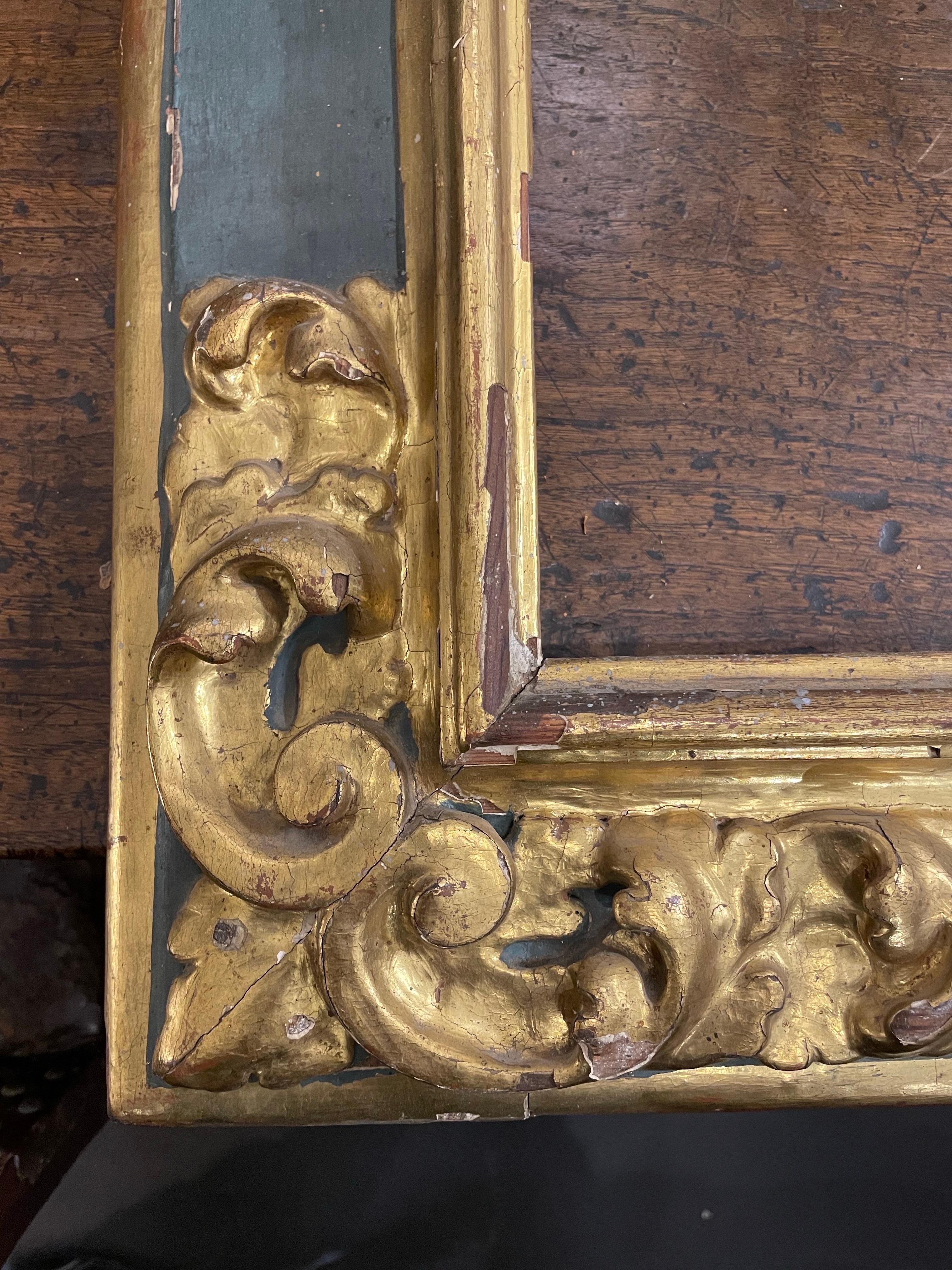 Un cadre espagnol doré et polychrome, 18ème siècle en vente 1