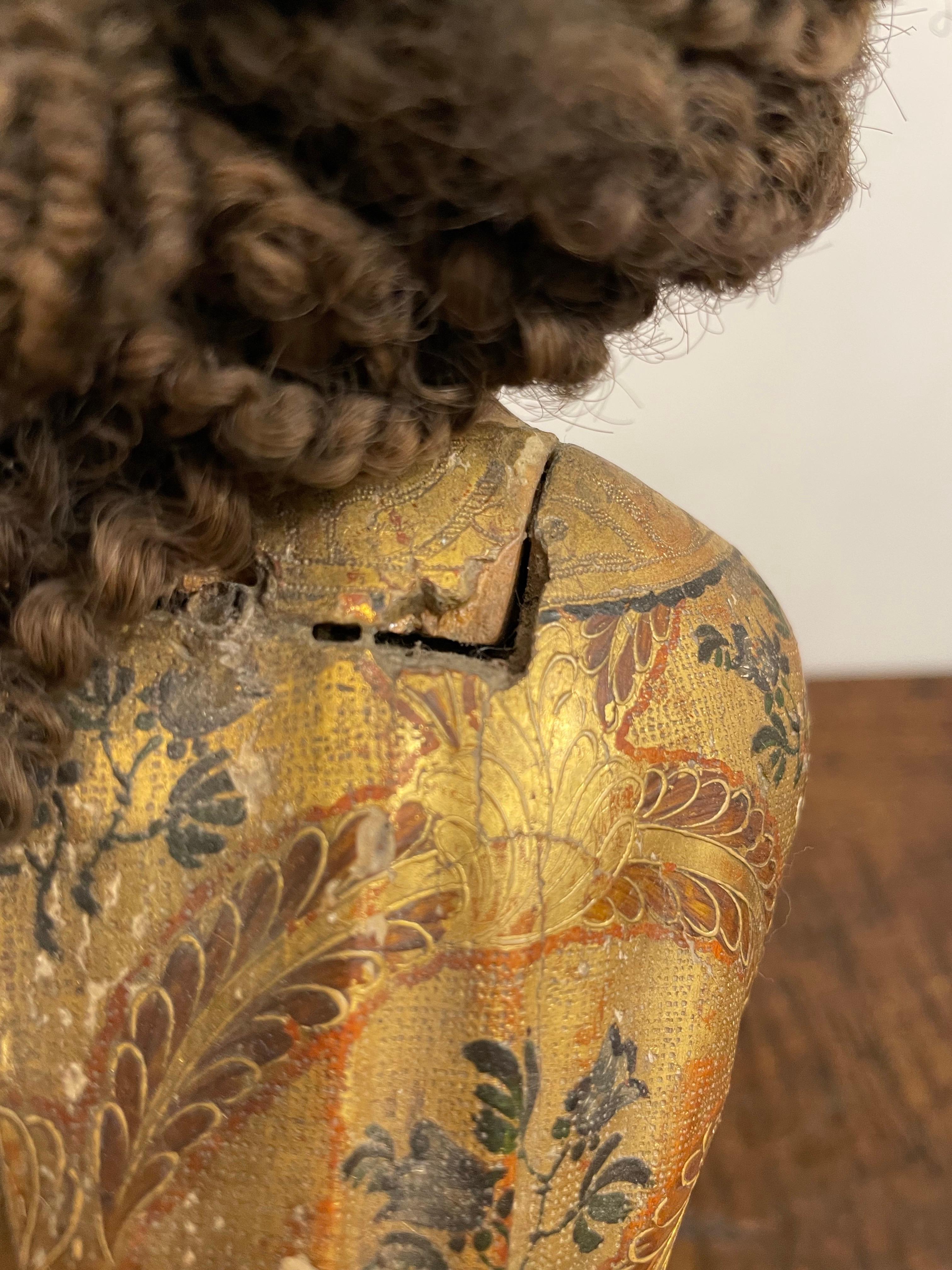 A Spanish Giltwood Polychrome Decorated Figure of a Saint, Early 19th Century For Sale 6