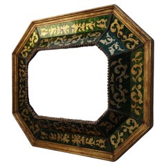 A Spanish Glass Verre Eglomise Gilded Mirror c. 1930