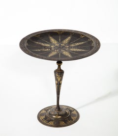 Spanish Gold and Silvered Damascened Tazza Centerpiece, Possibly Zuloaga