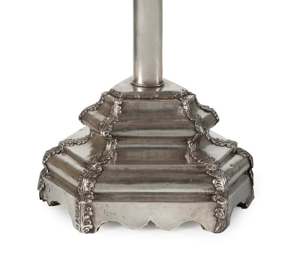 A Spanish Silver-Plated Altar Crucifix, 19th Century In Good Condition For Sale In ARMADALE, VIC