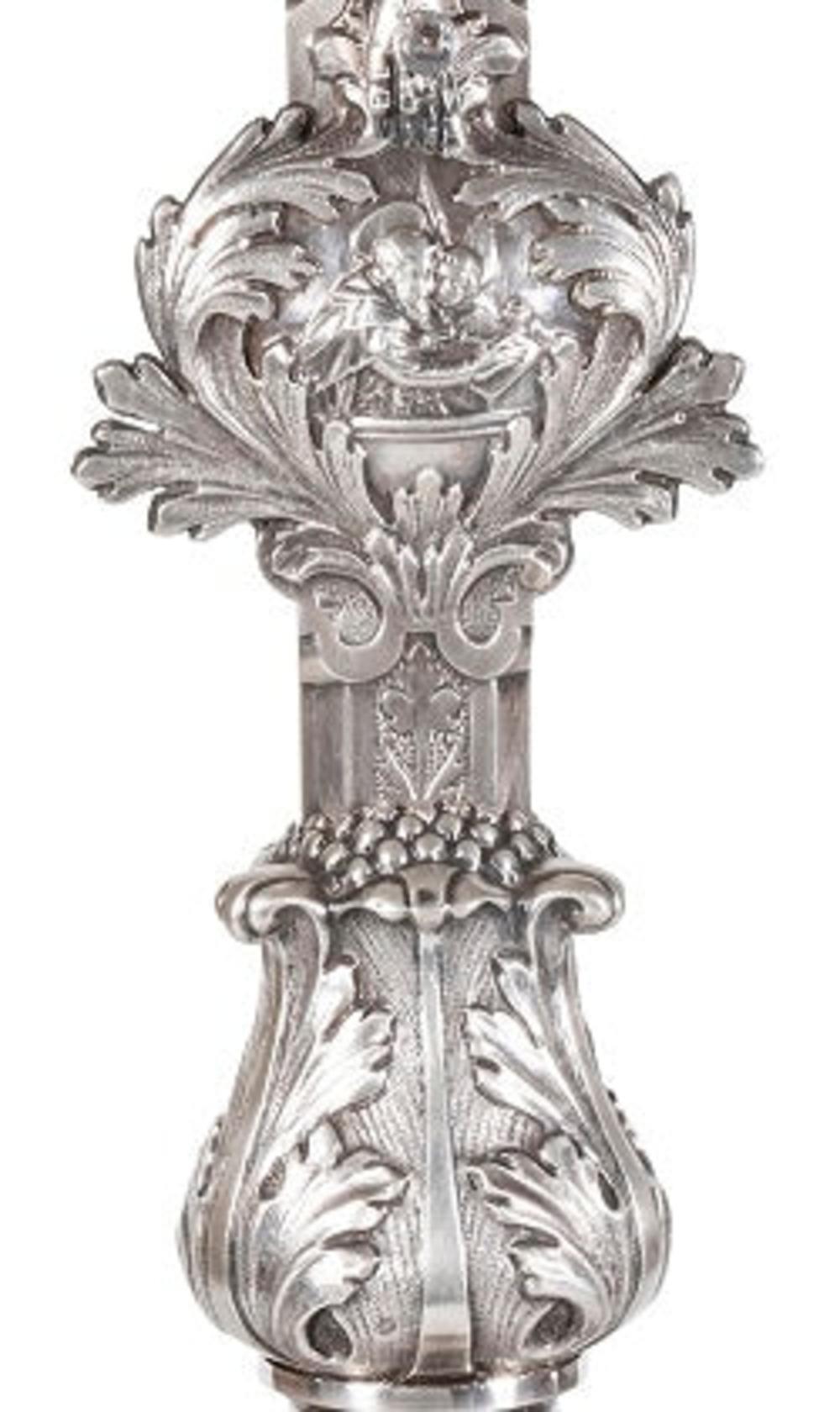 A Spanish Silver-Plated Crucifix, 19th Century In Good Condition For Sale In ARMADALE, VIC