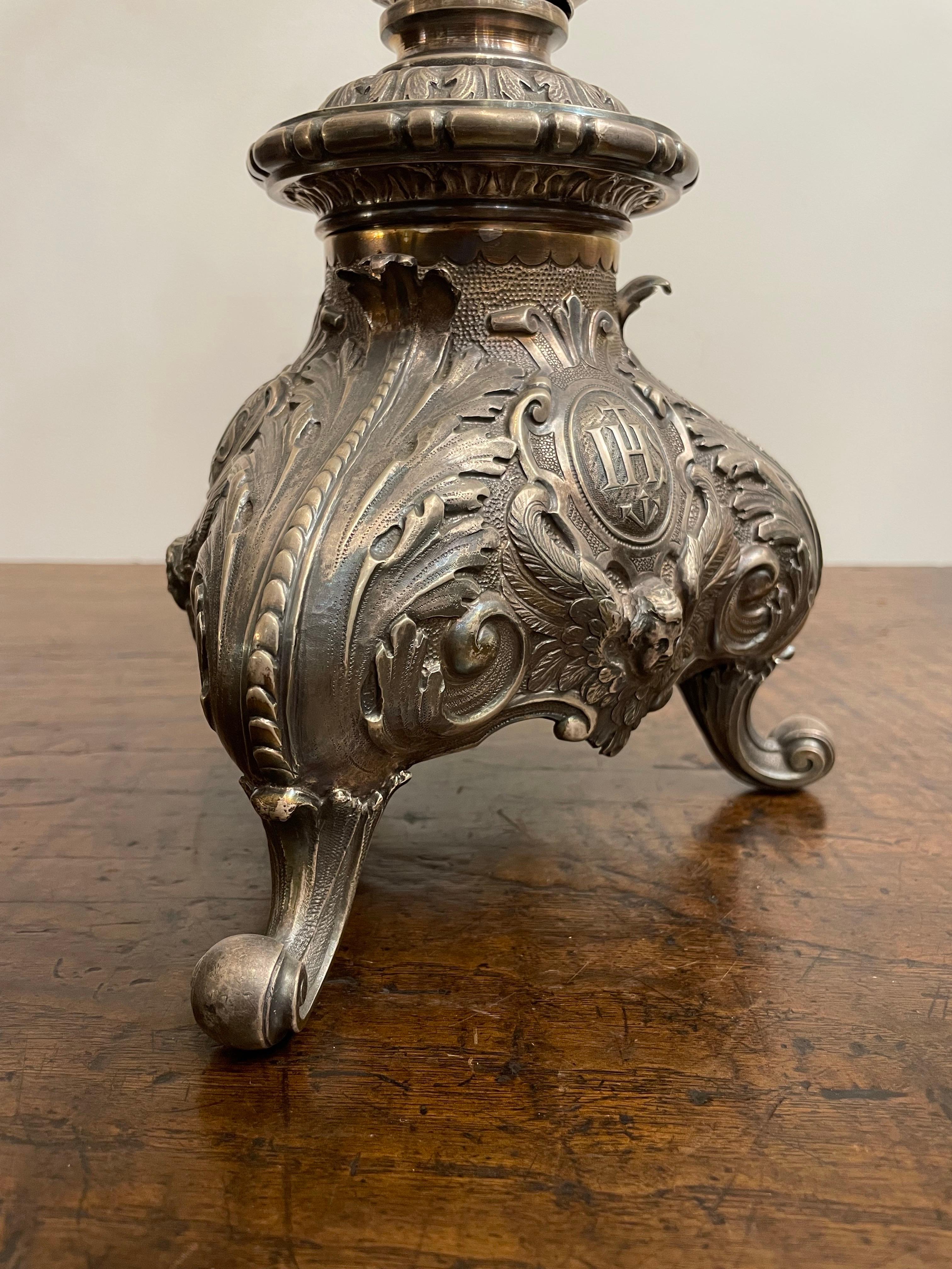 A Spanish Silver-Plated Crucifix, 19th Century For Sale 2