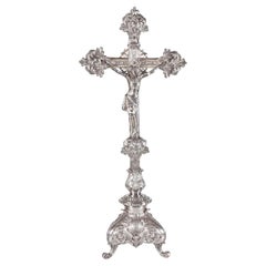 A Spanish Silver-Plated Crucifix, 19th Century