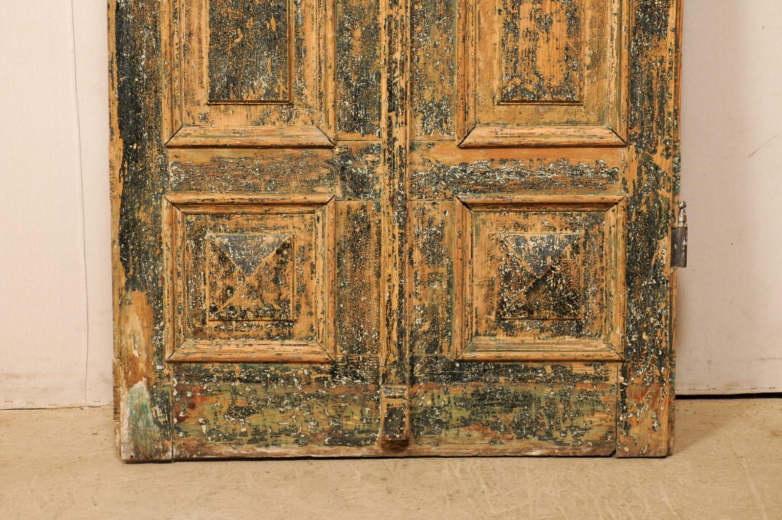 Spanish Single Nicely Carved Raised-Panel Wood Door, Early 19th Century 2