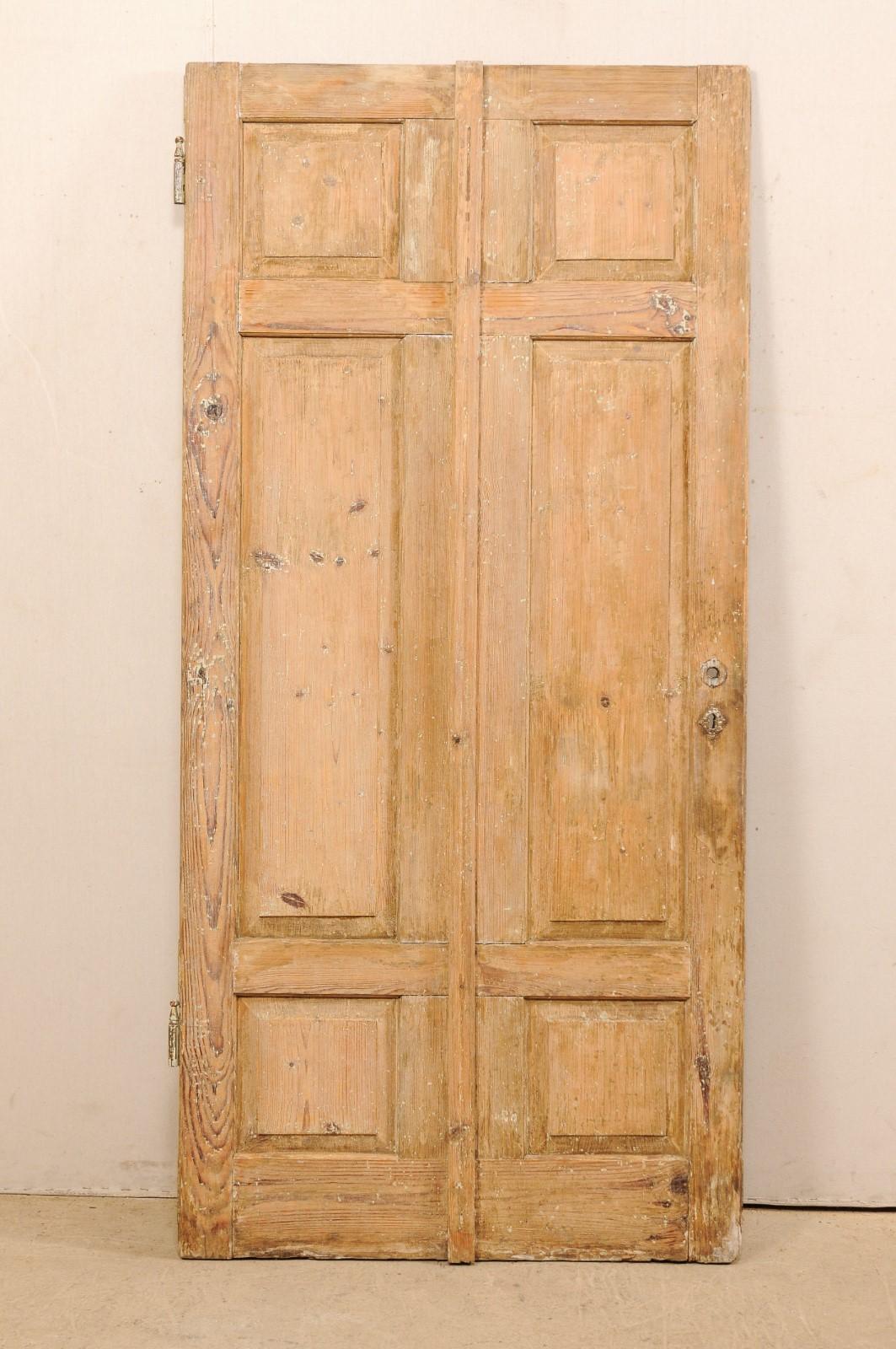 Spanish Single Nicely Carved Raised-Panel Wood Door, Early 19th Century 6