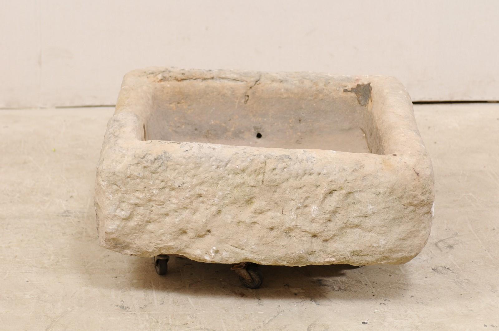 Spanish Stone Basin or Planter from the 19th Century In Good Condition In Atlanta, GA