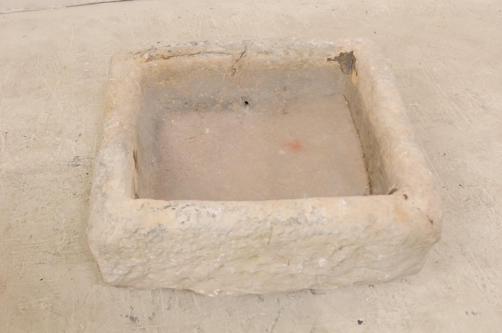 Spanish Stone Basin or Planter from the 19th Century 1