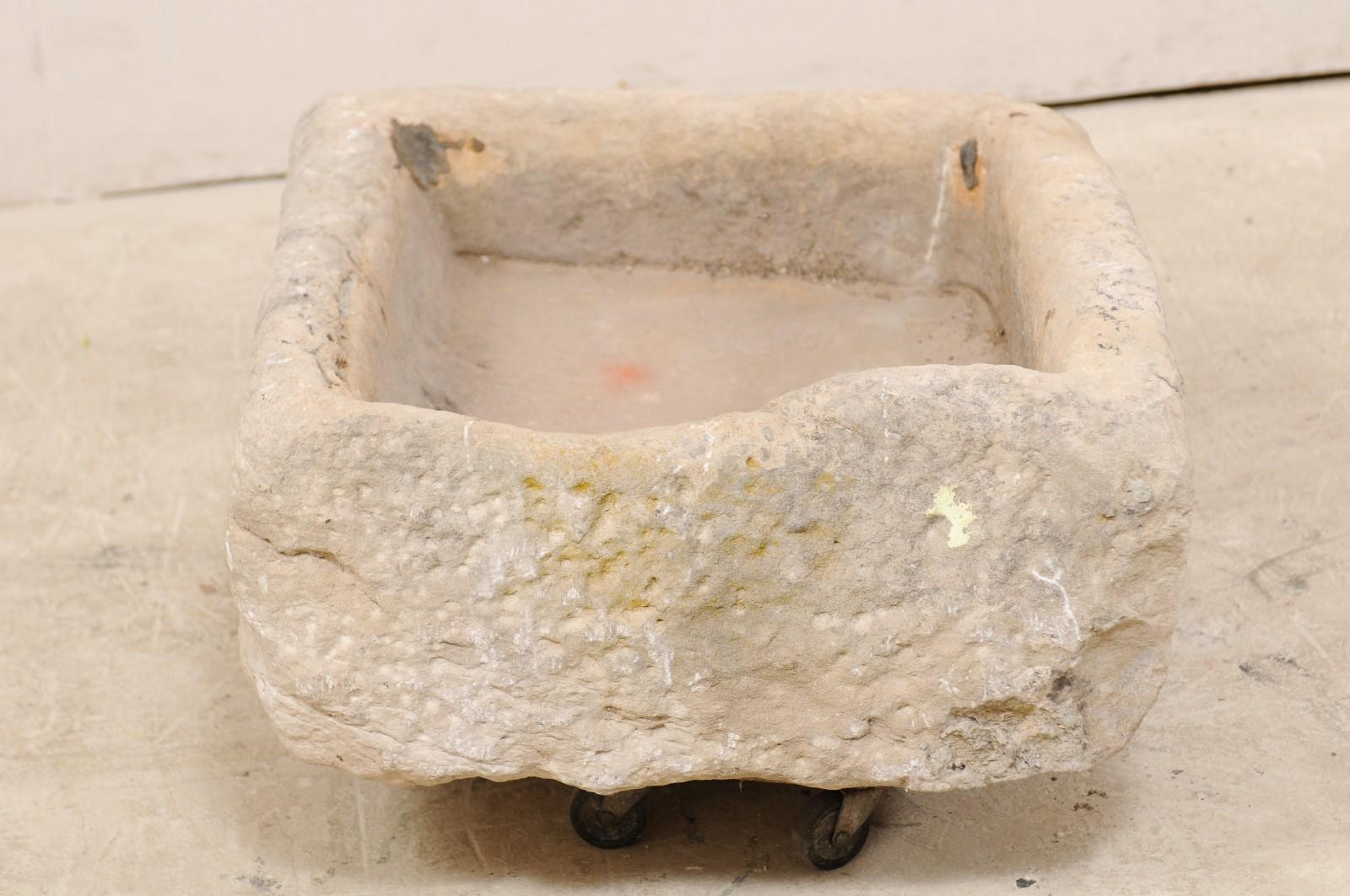 Spanish Stone Basin or Planter from the 19th Century 3