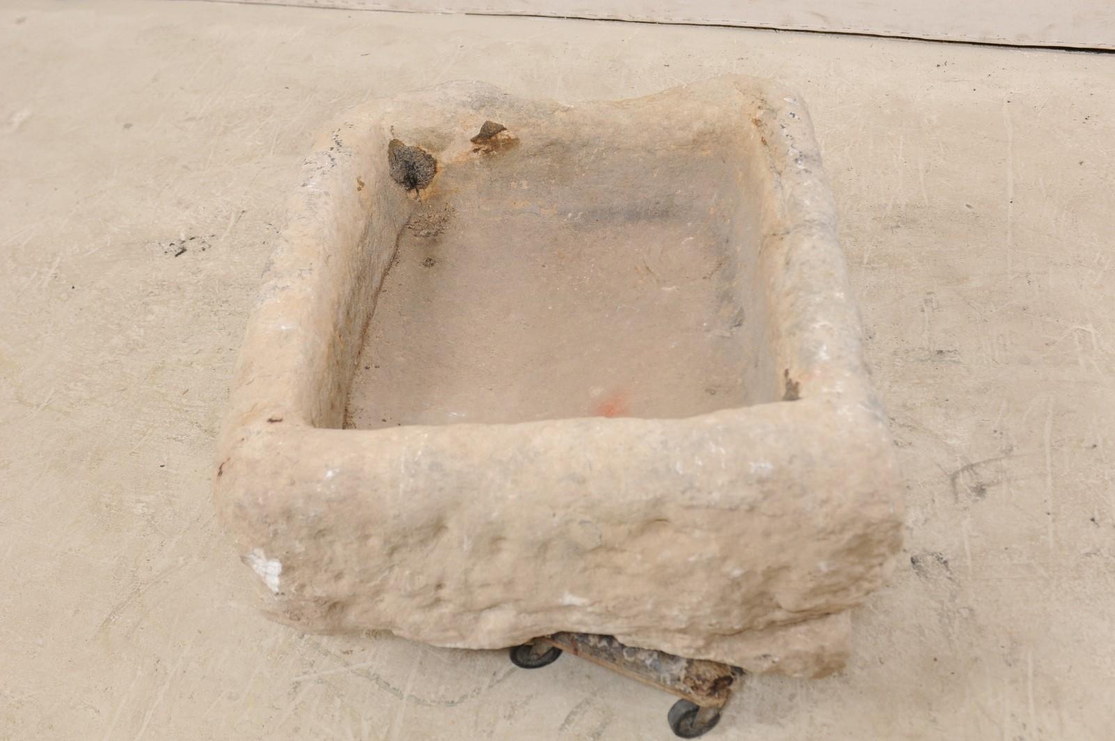 Spanish Stone Basin or Planter from the 19th Century 5
