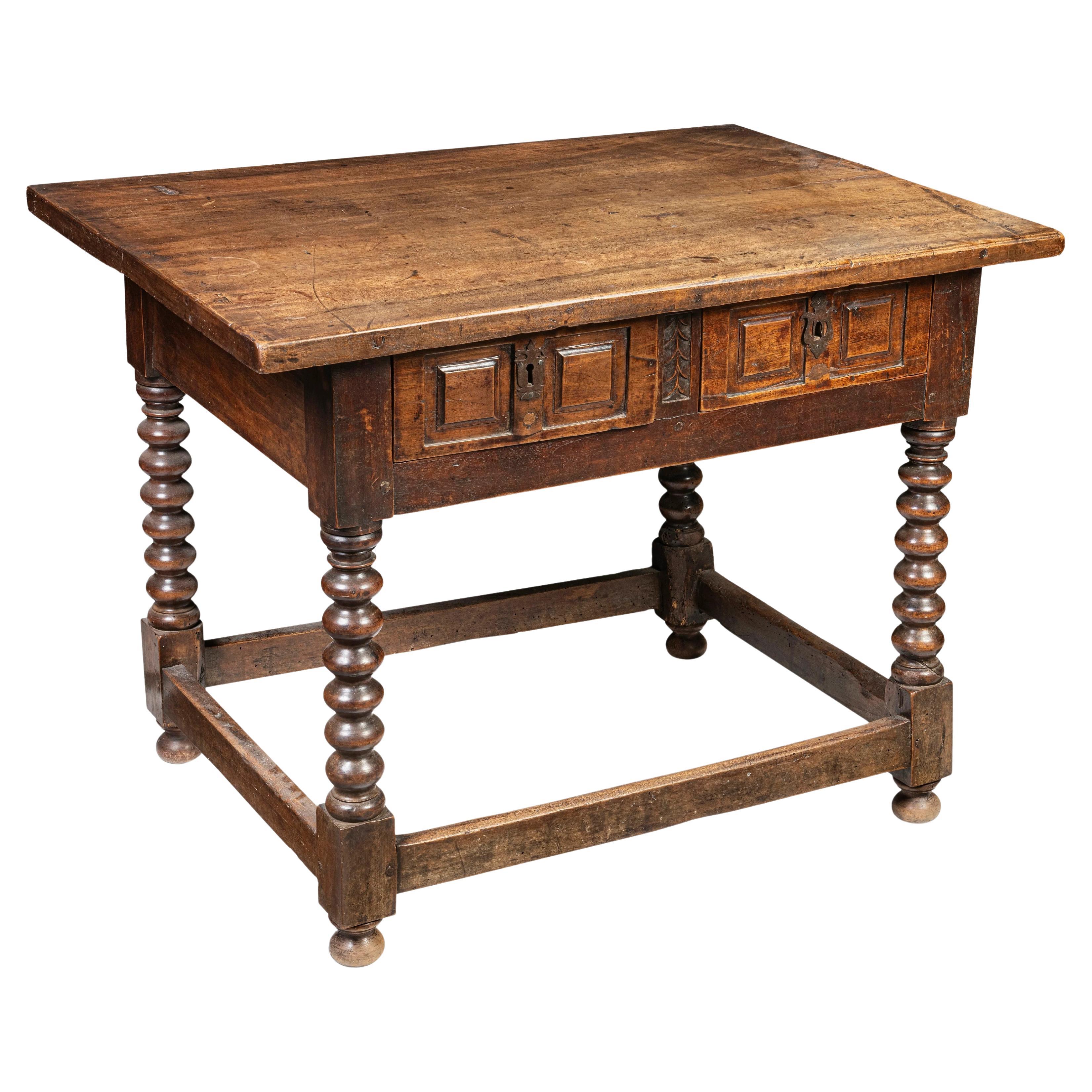 A Spanish Walnut Occasional Table, 18th Century For Sale