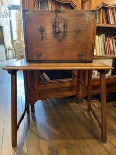 A Spanish Walnut Vargueno with Base, 18th Century