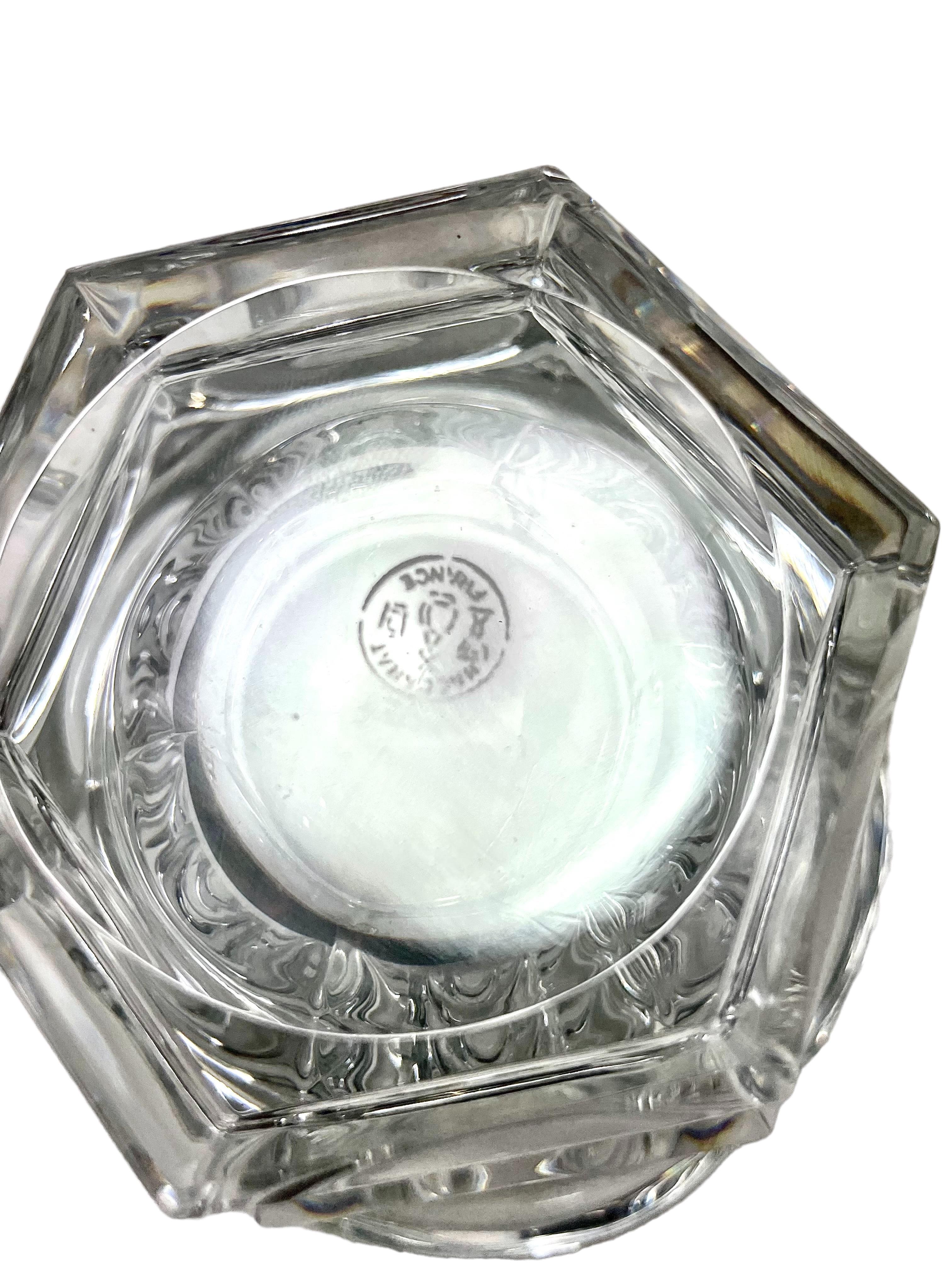 French Baccarat Crystal Bonbonnière, or Sweets Dish with Fitted Lid