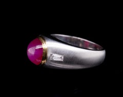 Special 6.02ct Cabochon Star Ruby Men's Ring