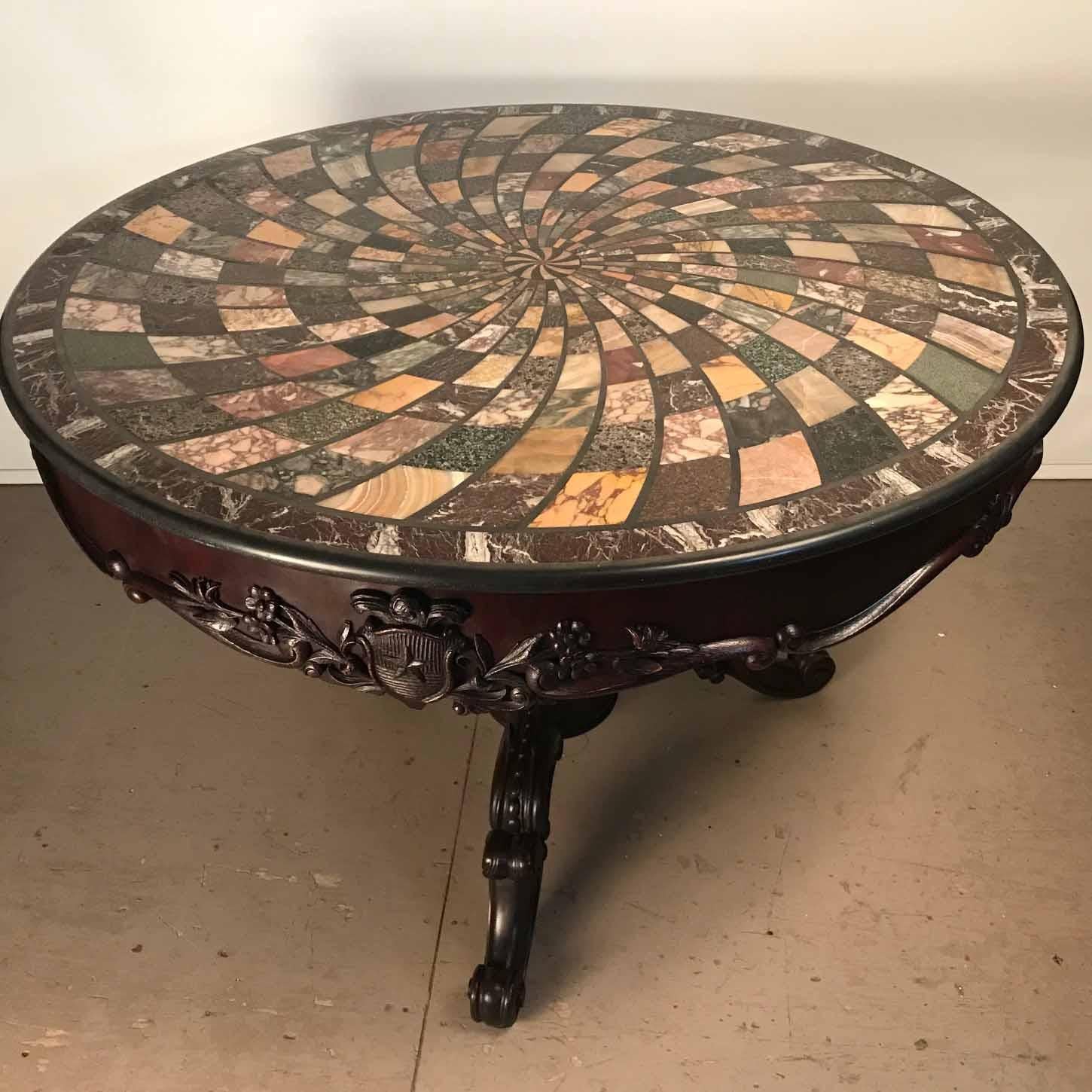 Specimen Marble-Topped Table, Grand Tour In Good Condition For Sale In Montreal, QC