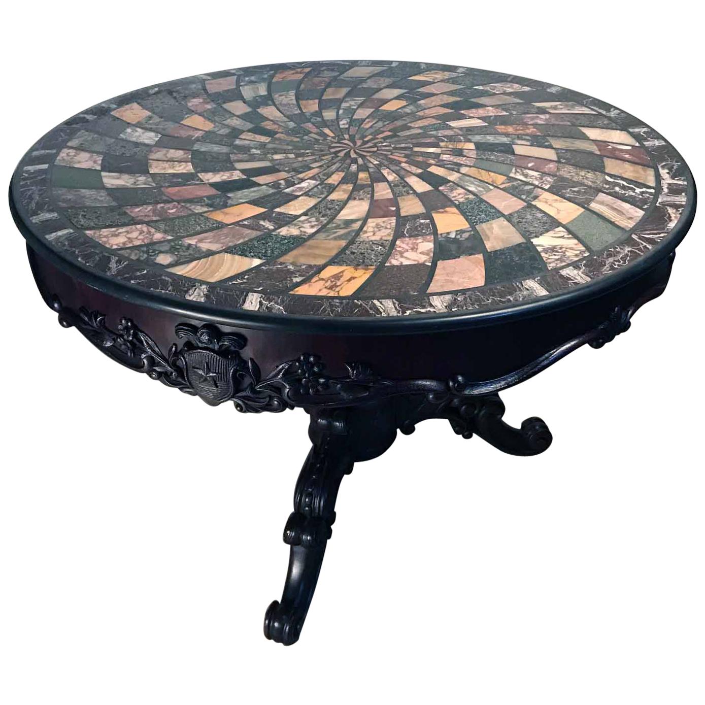 Specimen Marble-Topped Table, Grand Tour For Sale
