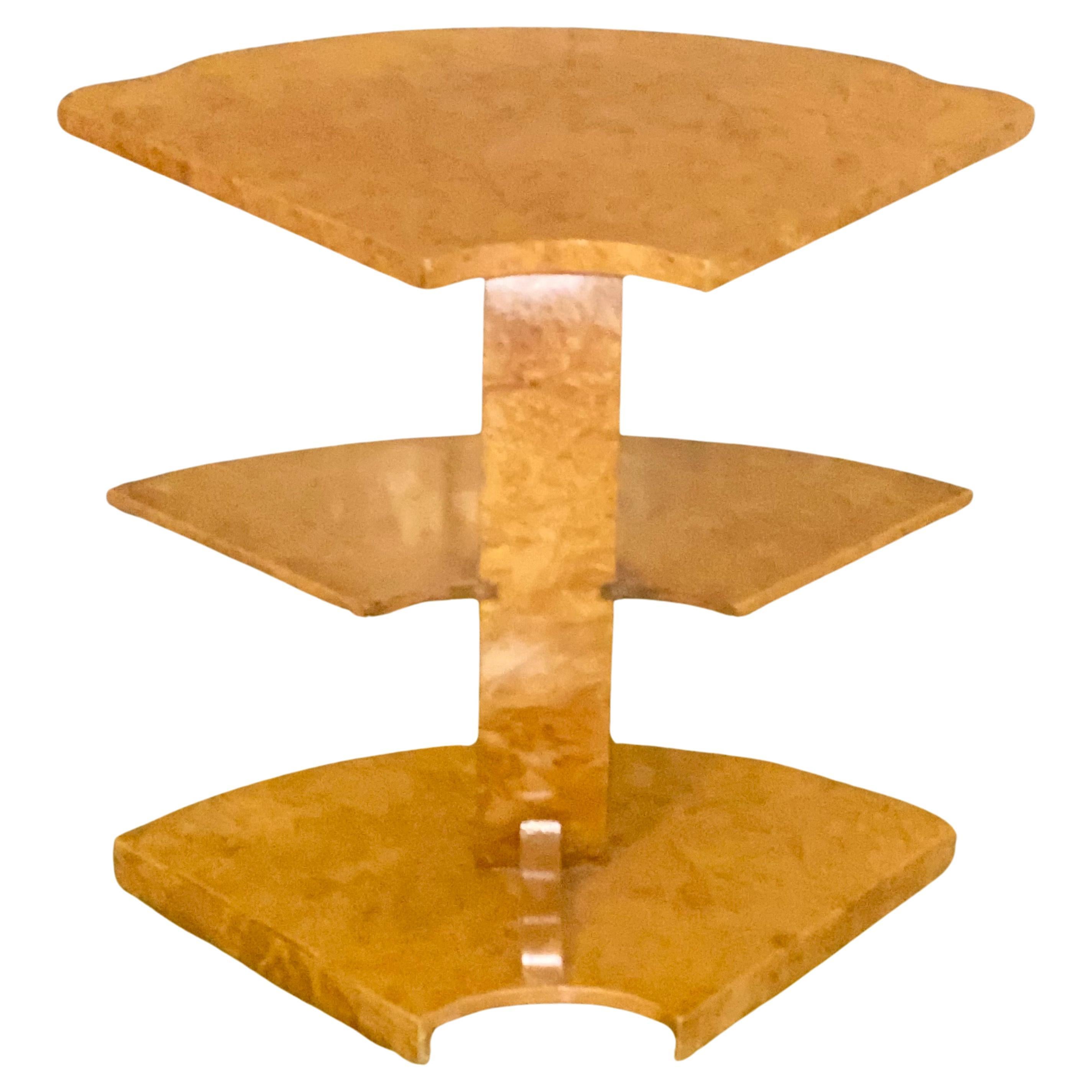 A Spectacular Art Deco Blonde Burr Maple H&L Epstein Nest of Tables Circa 1930's For Sale 4