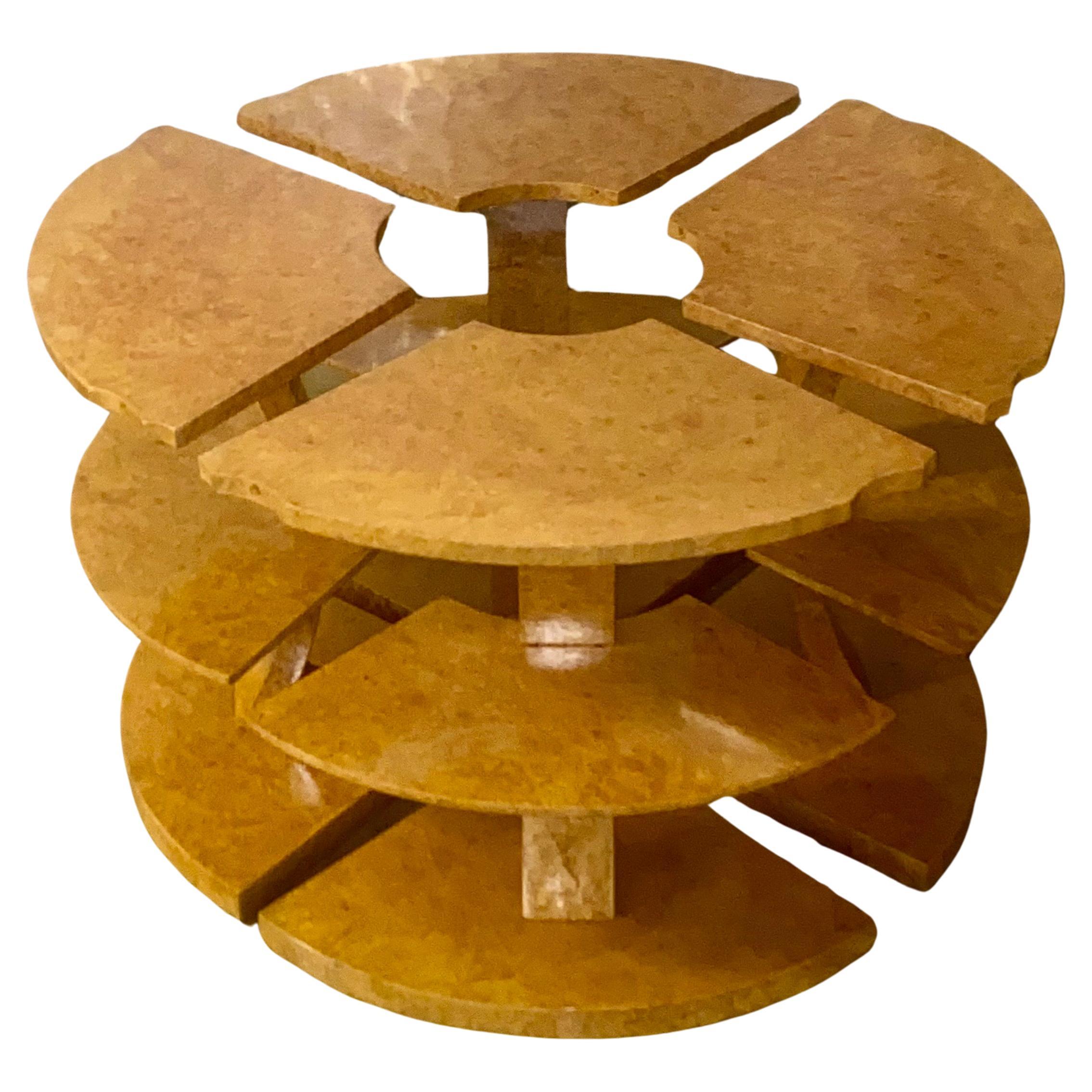 Bois Spectaculaire nid de table Art Déco en ronce d'érable blond H&L Epstein vers les années 1930 en vente