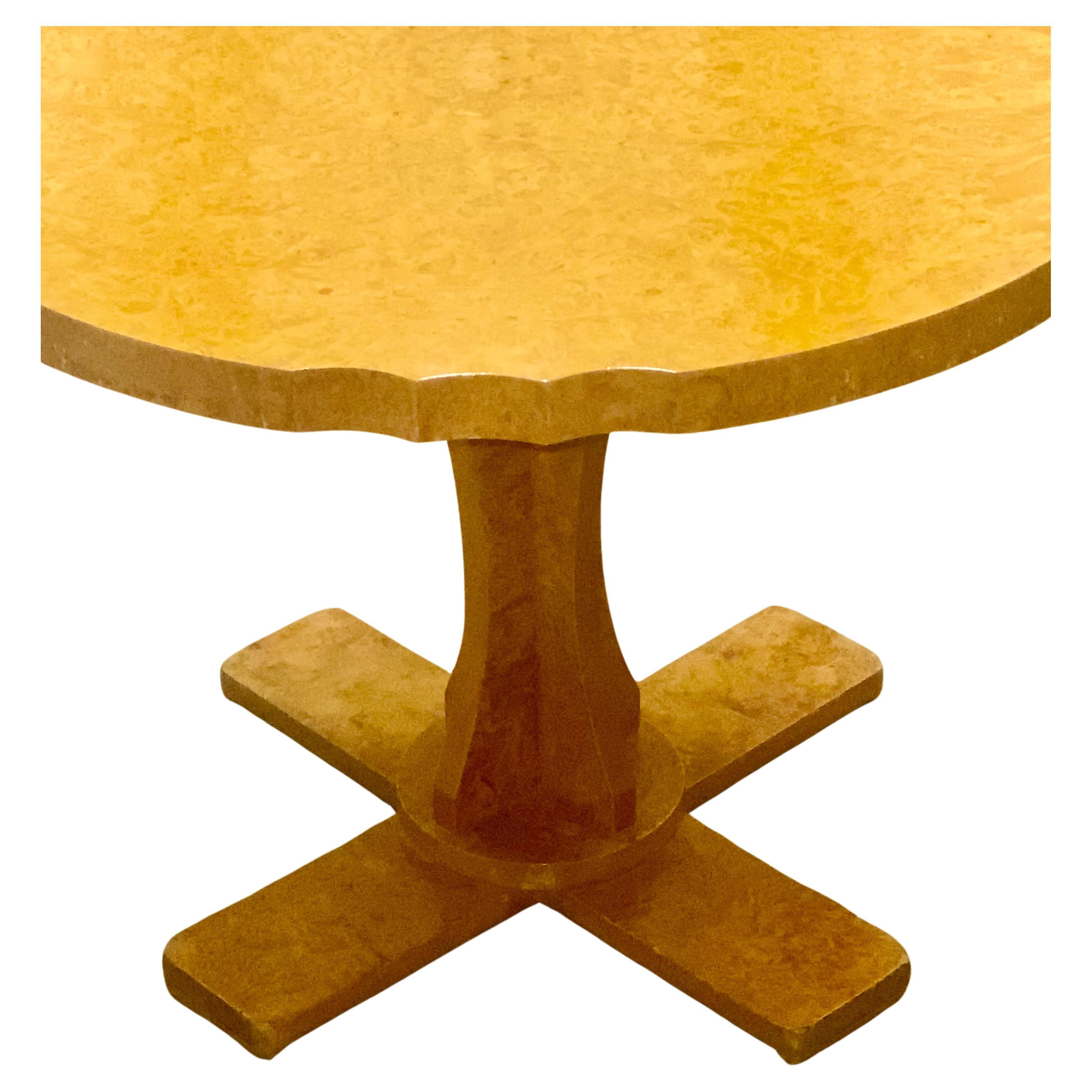 Spektakuläres Art-Déco-Tischset aus blondem Wurzelholz-Ahorn H&L Epstein, H&L Epstein, ca. 1930er Jahre im Angebot 1