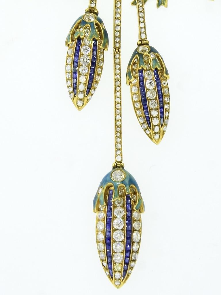 A Spectacular Art Nouveau Plique a Jour Antike Halskette, um 1905. 1