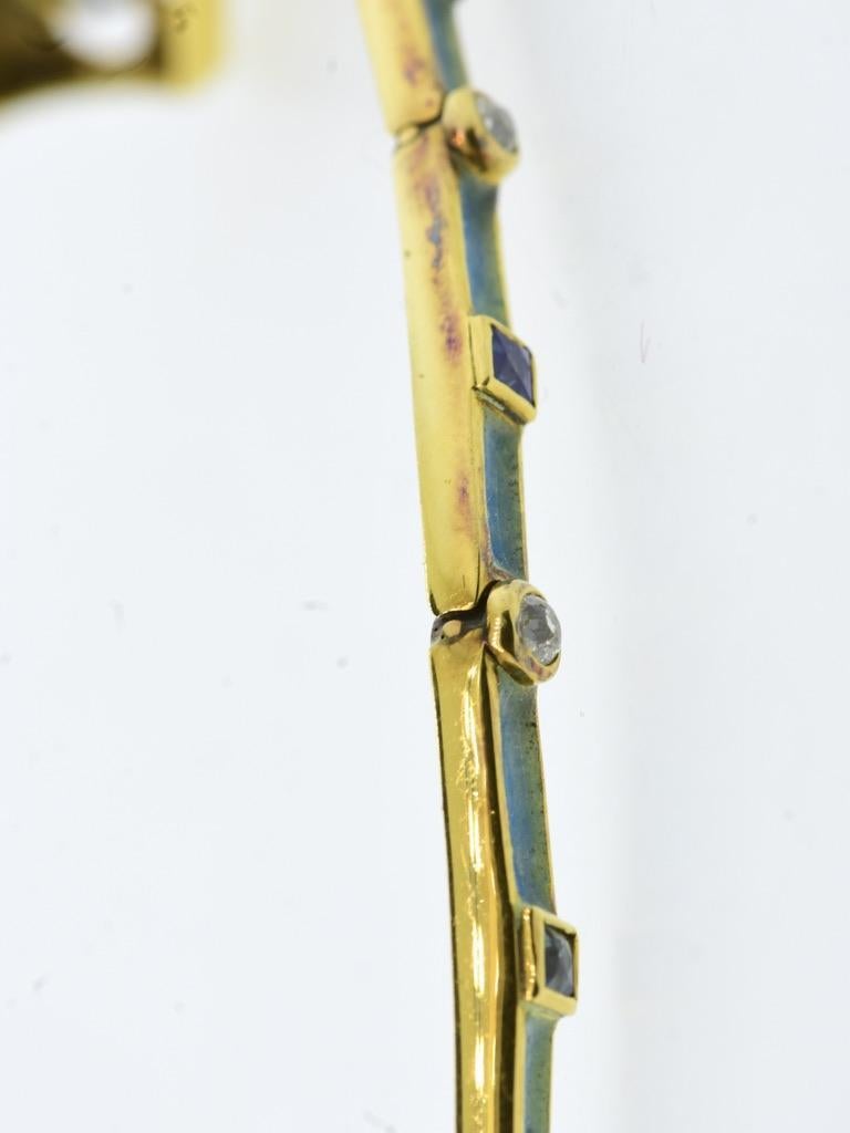 A Spectacular Art Nouveau Plique a Jour Antike Halskette, um 1905. 3