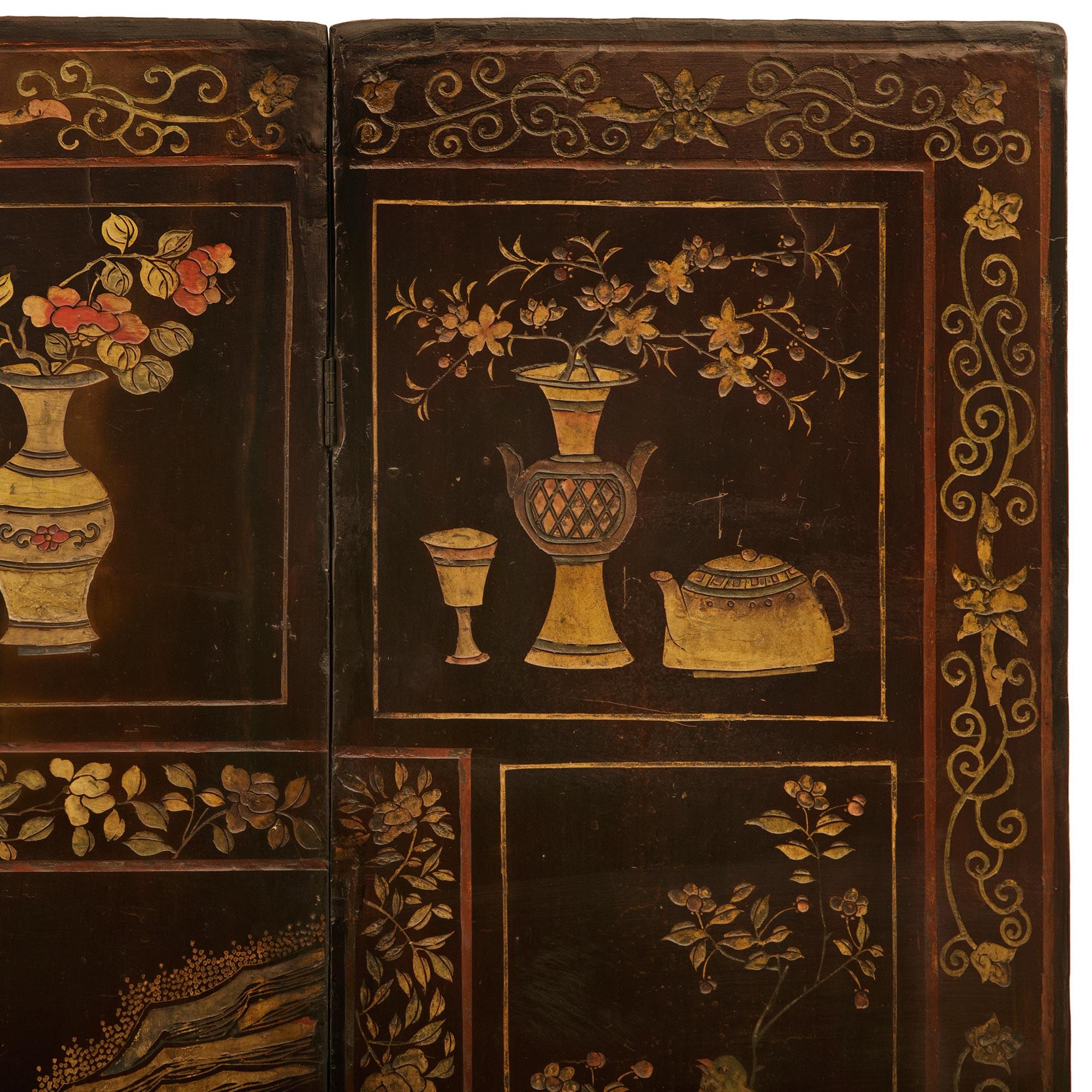 Hand-Carved A spectacular Chinese 18th century Coromandel Lacquered 8-panel floor screen For Sale